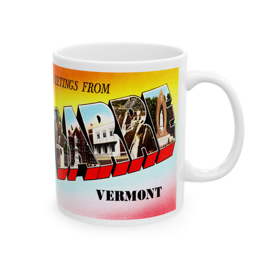 Memebly Colorful Vintage Greetings from Barre VT Vermont Coffee Mug