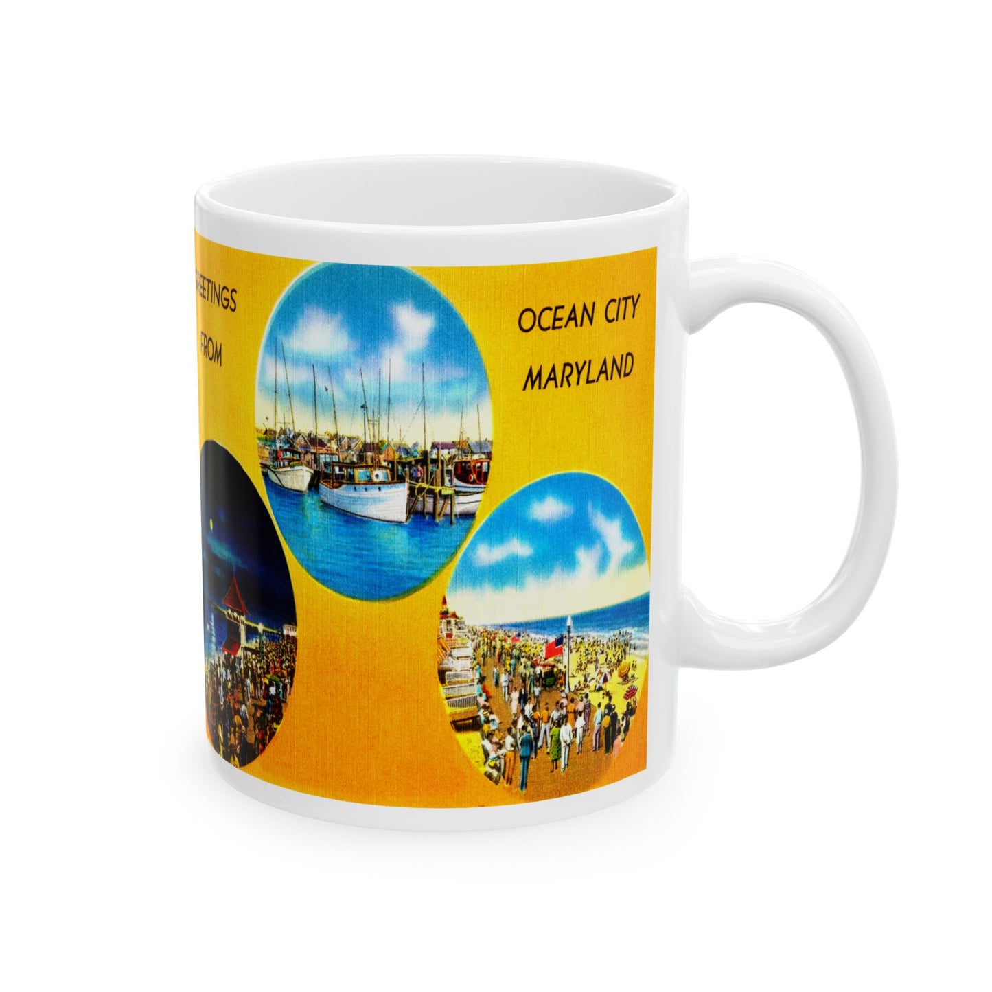 Memebly Scenic Retro Greetings from Ocean City MD Maryland Coffee Mug