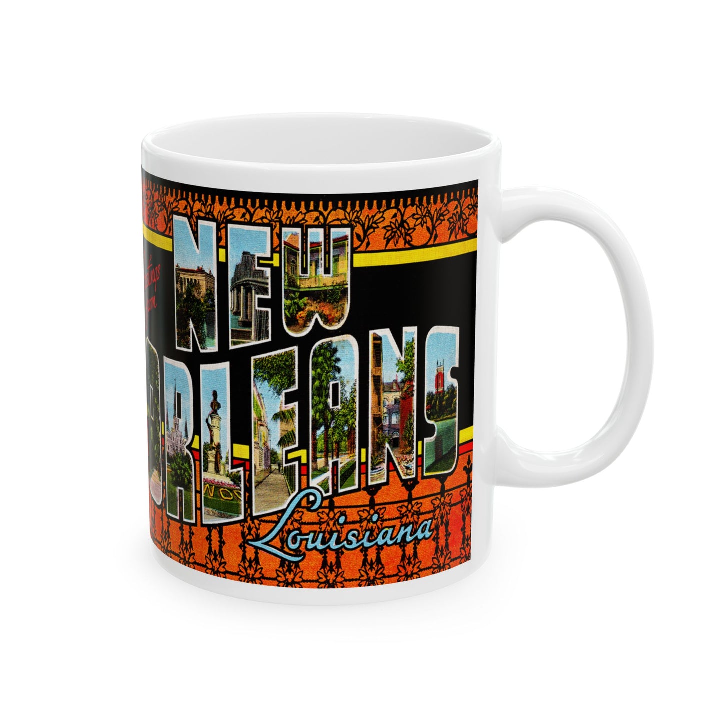 Memebly Retro Greetings from New Orleans LA Louisiana Coffee Mug