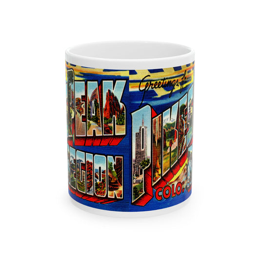 Memebly Vintage Greetings from Pikes Peak CO Colorado Coffee Mug