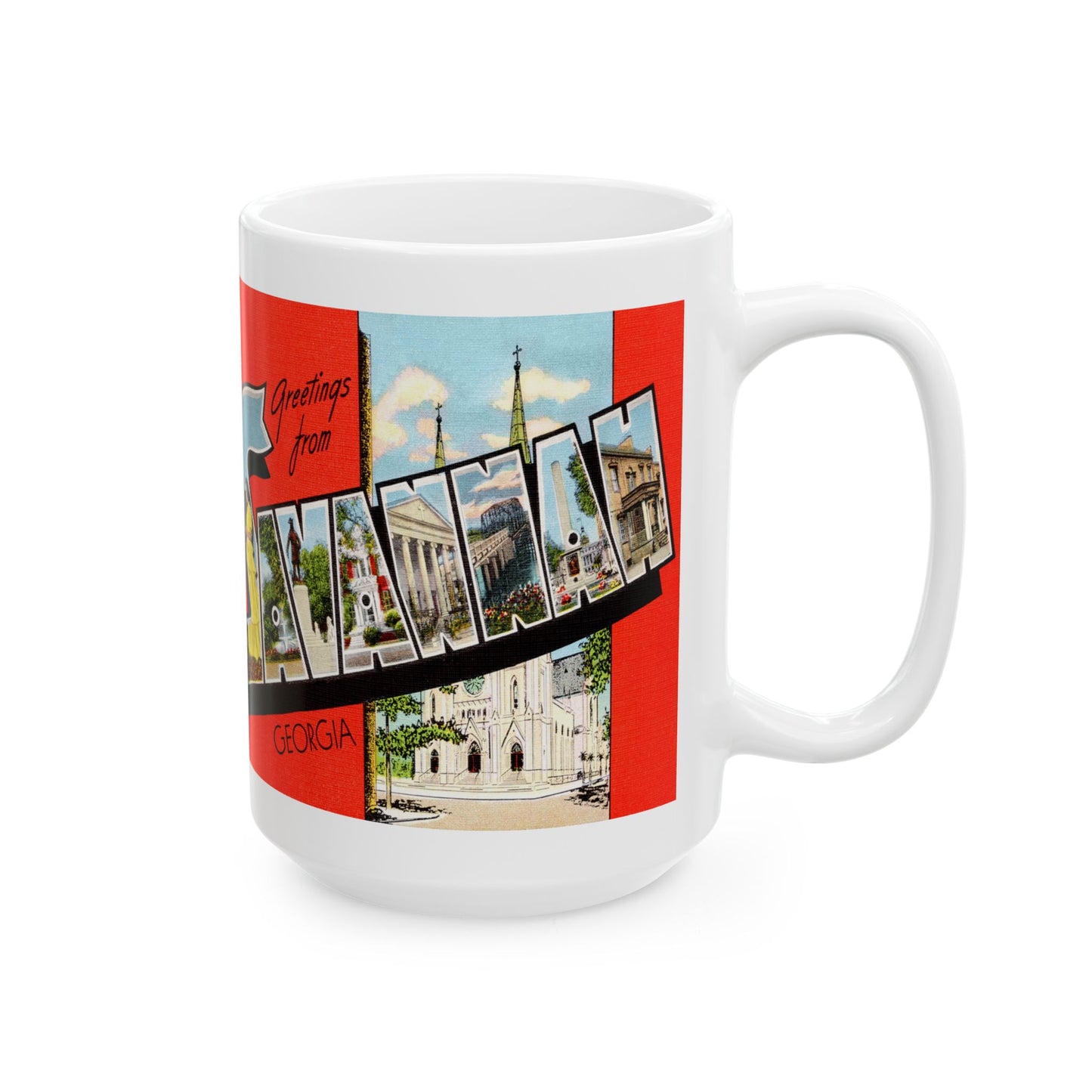 Memebly Vintage Scenic Greetings from Savannah GA Coffee Mug