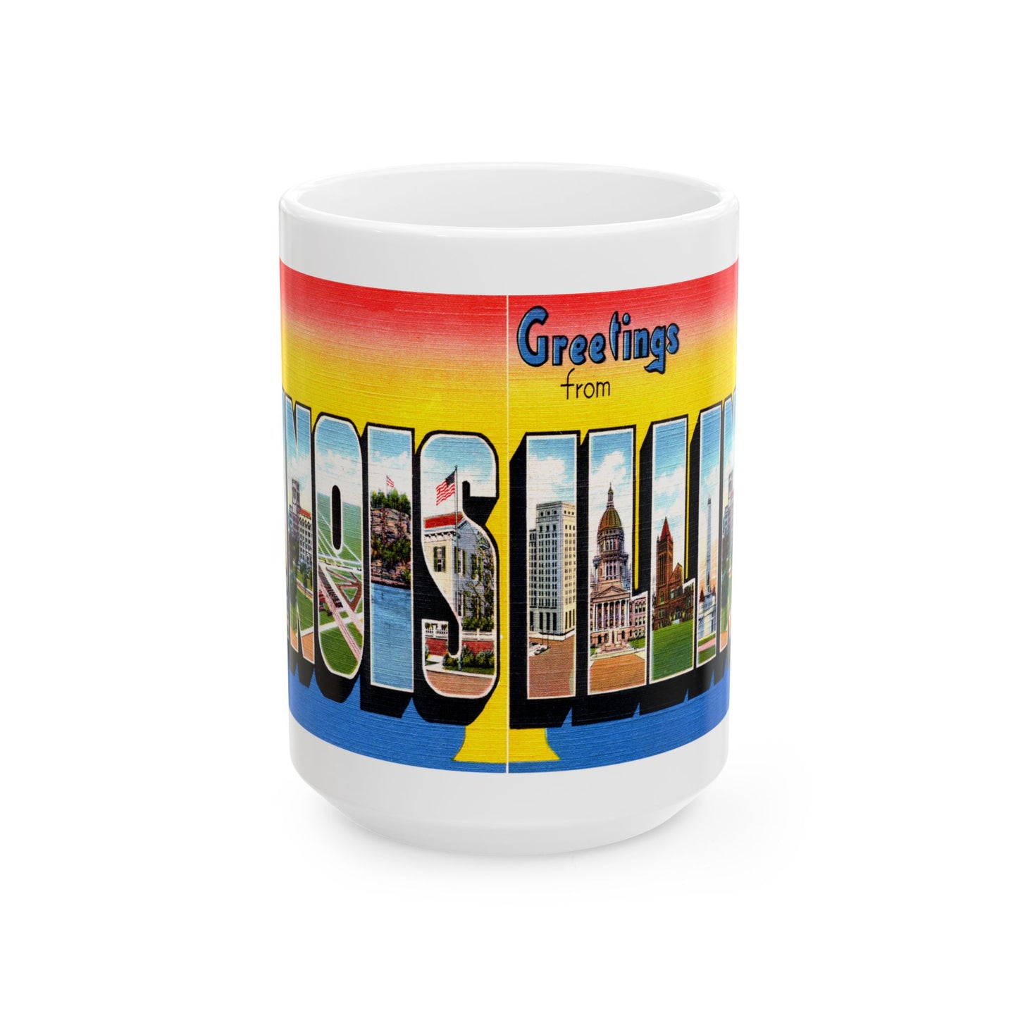 Memebly Retro Greetings from Illinois Coffee Mug