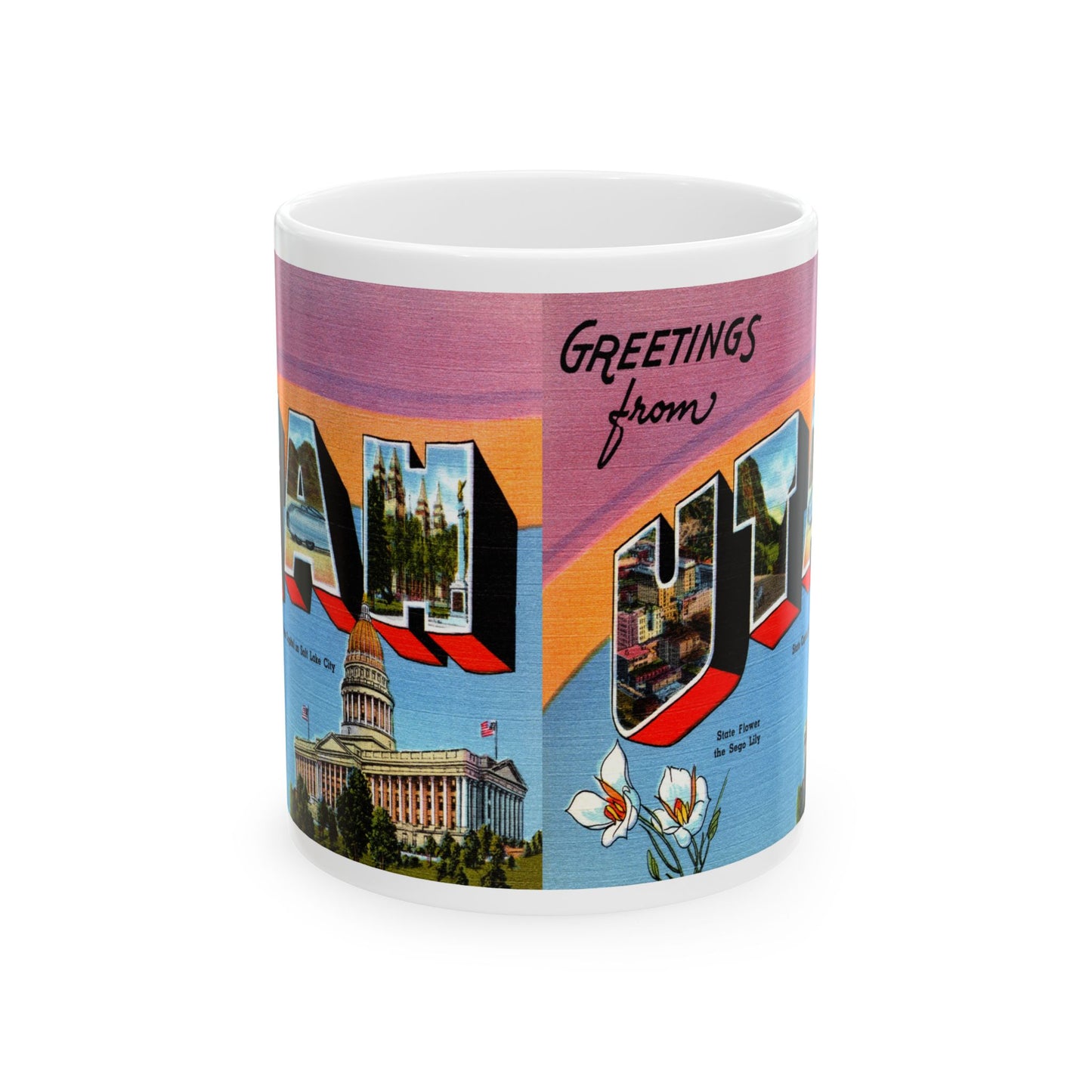 Memebly Vintage Deco Greetings from Utah UT Coffee Mug