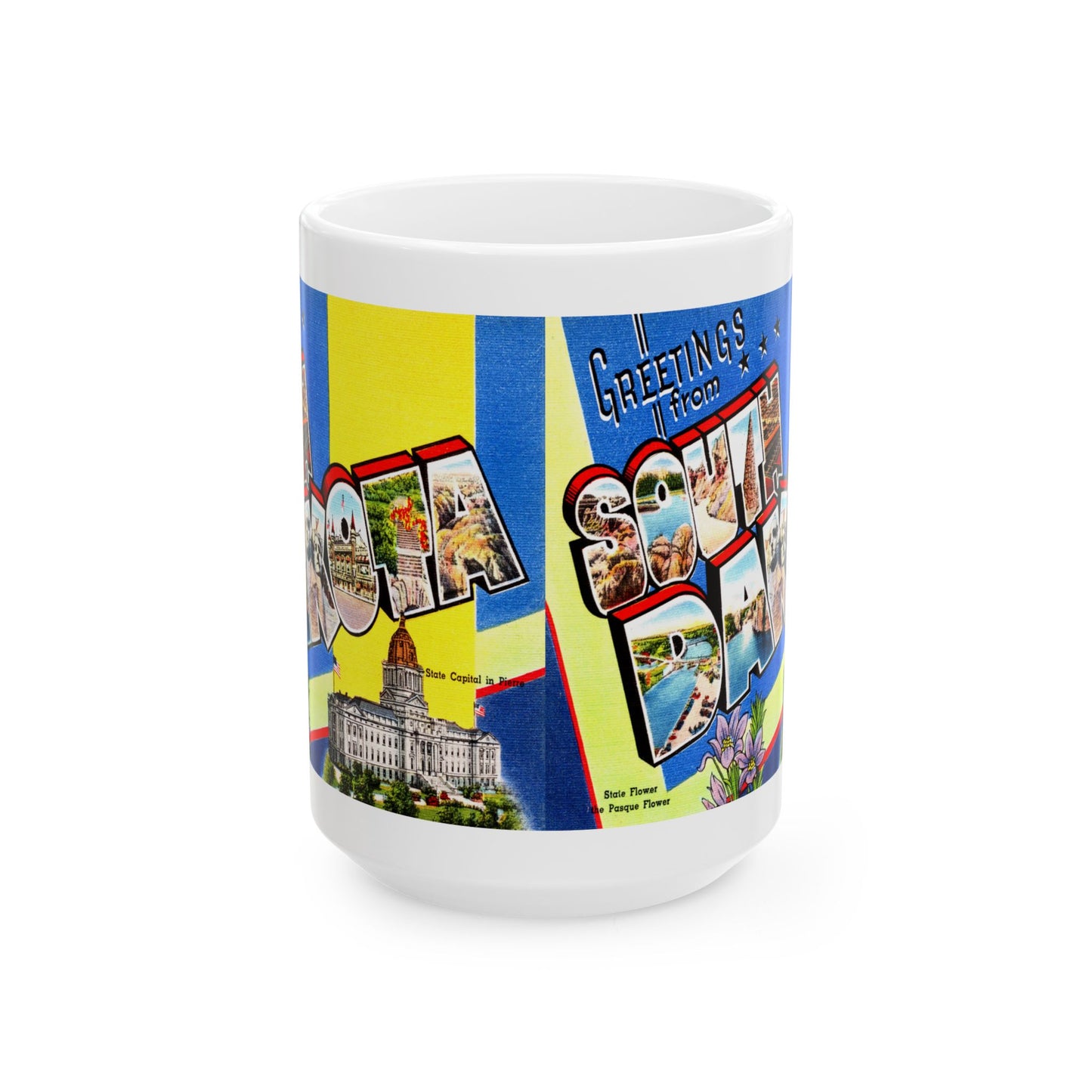 Memebly Vintage Retro Greetings from South Dakota SD Coffee Mug