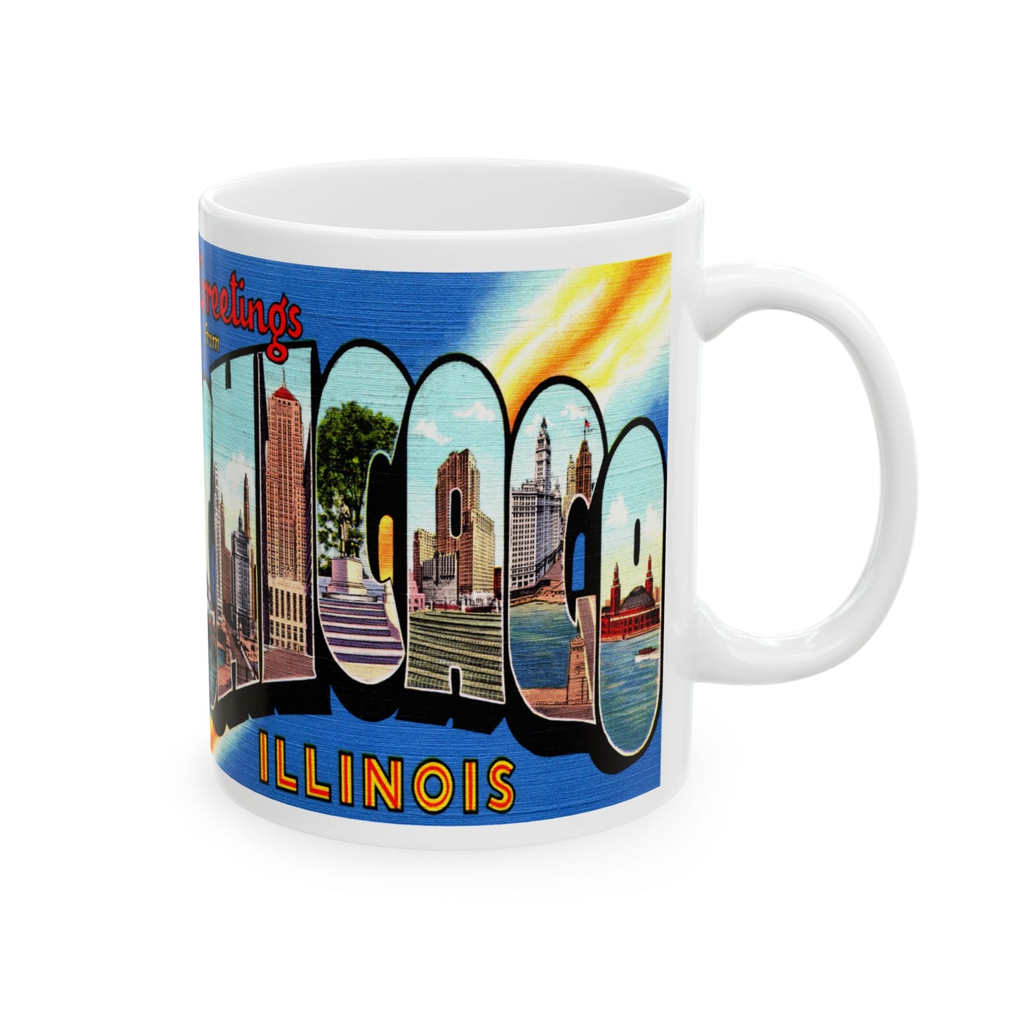 Memebly Vintage Greetings from Chicago IL Coffee Mug