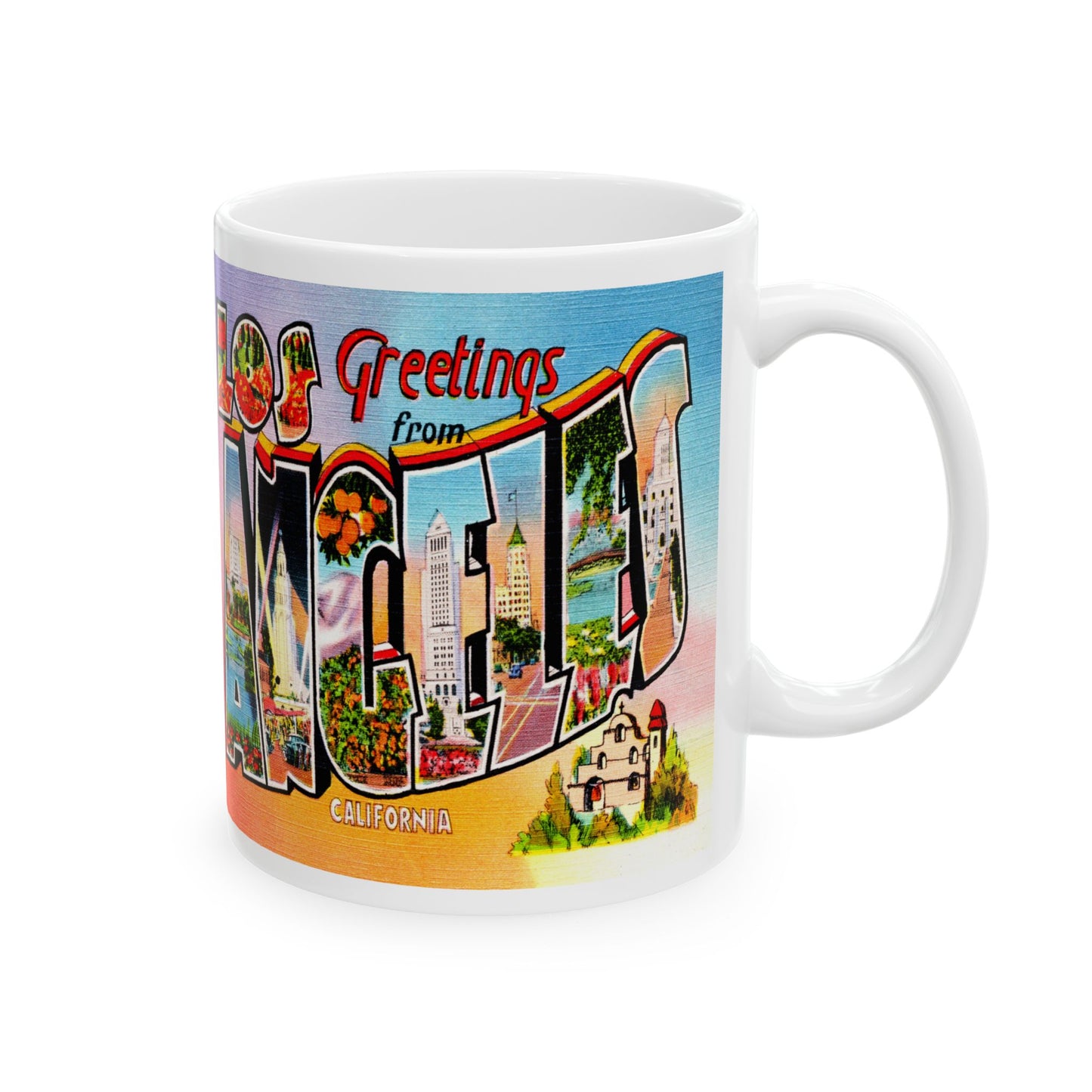 Memebly Retro Greetings from Los Angeles CA California Coffee Mug