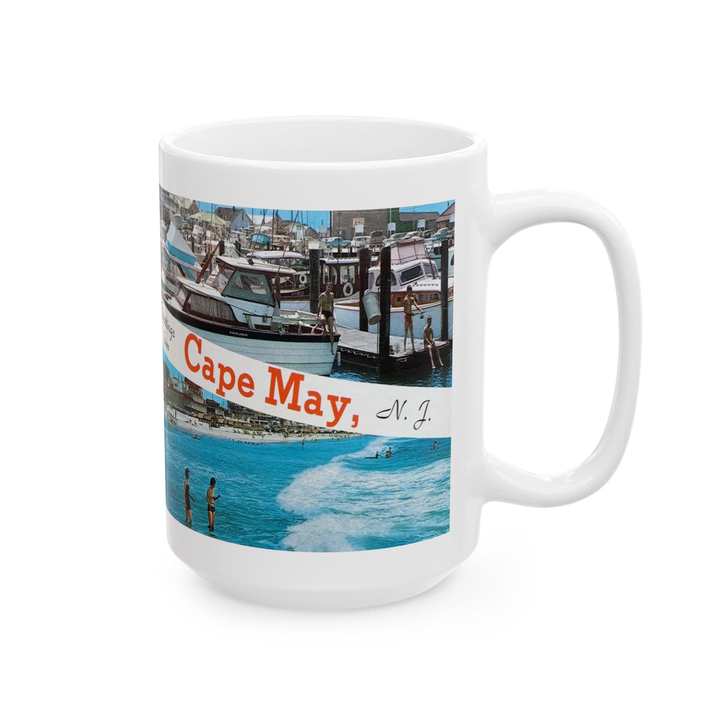 Memebly Vintage 1950s Greetings from Cape May NJ New Jersey Coffee Mug