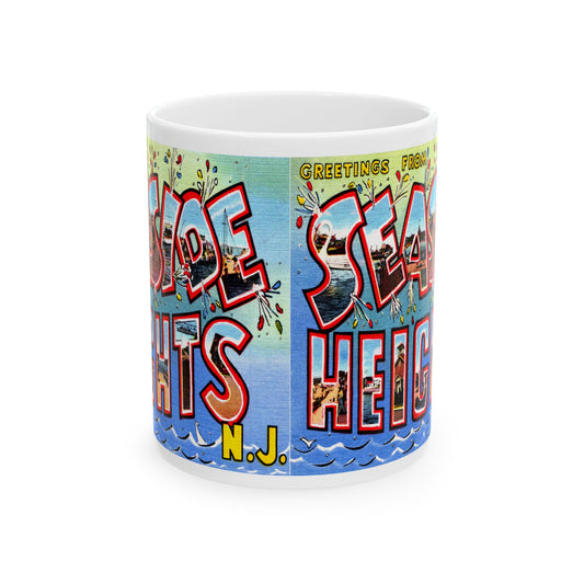 Memebly Colorful Vintage Greetings from Seaside Heights NJ New Jersey Coffee Mug