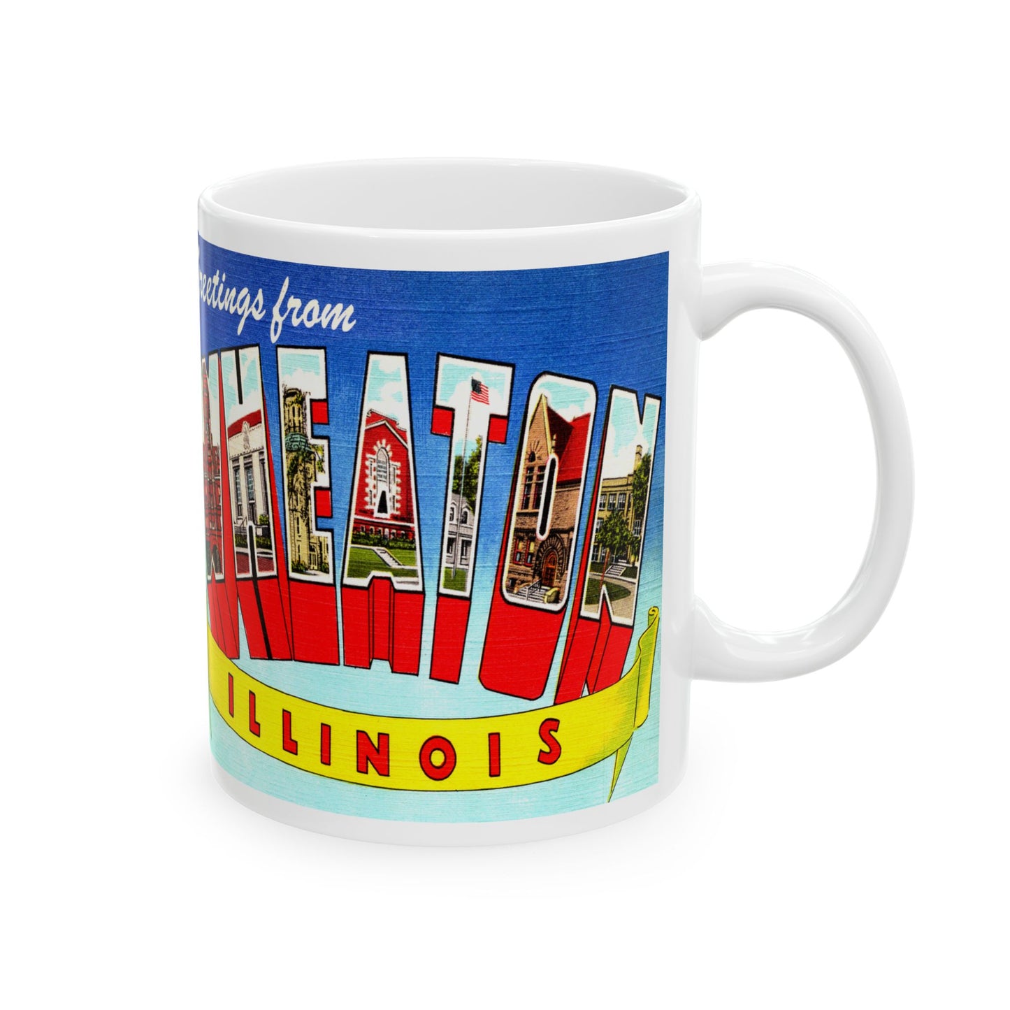 Memebly Vintage Greetings from Wheaton IL Coffee Mug