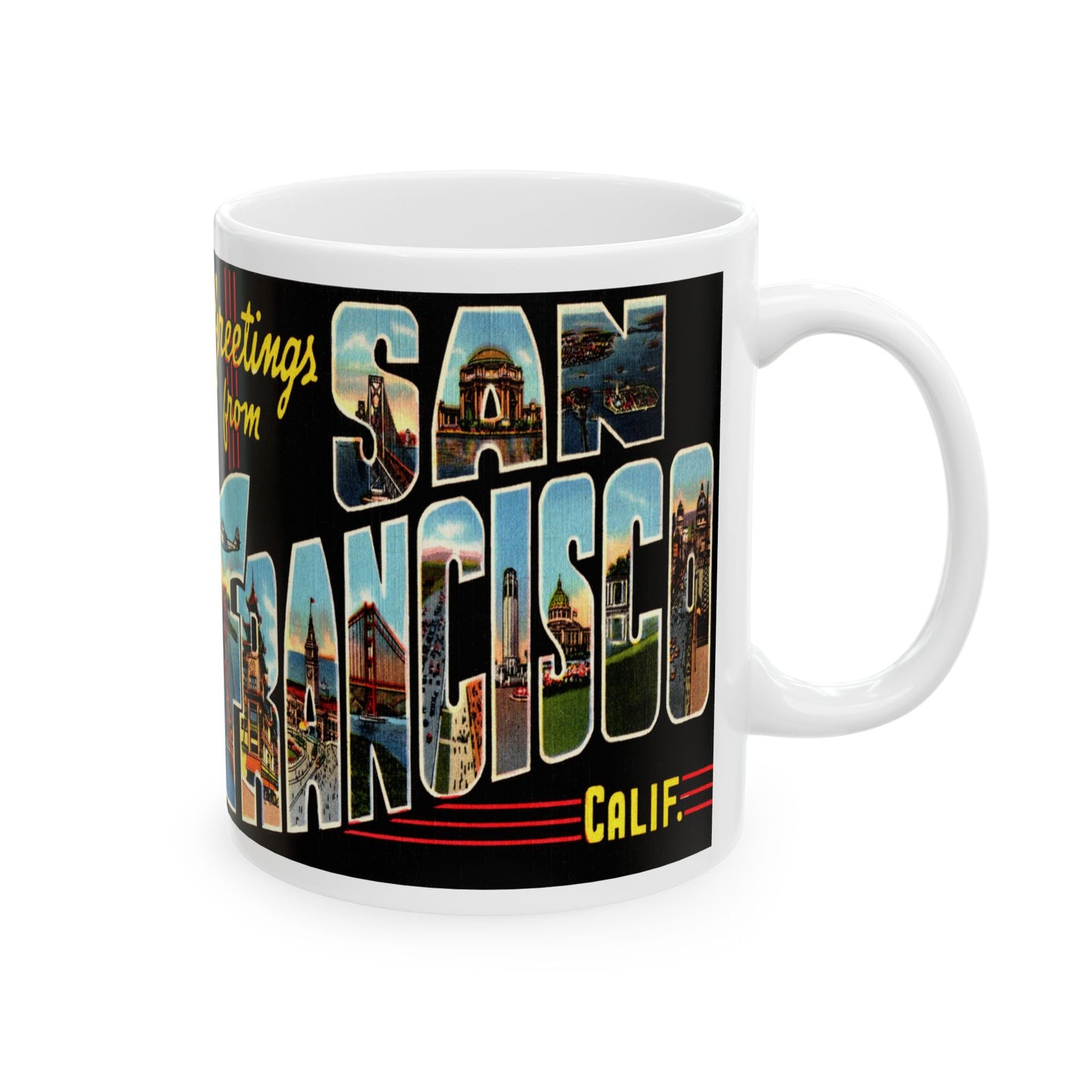 Memebly Vintage Greetings from San Francisco CA Coffee Mug