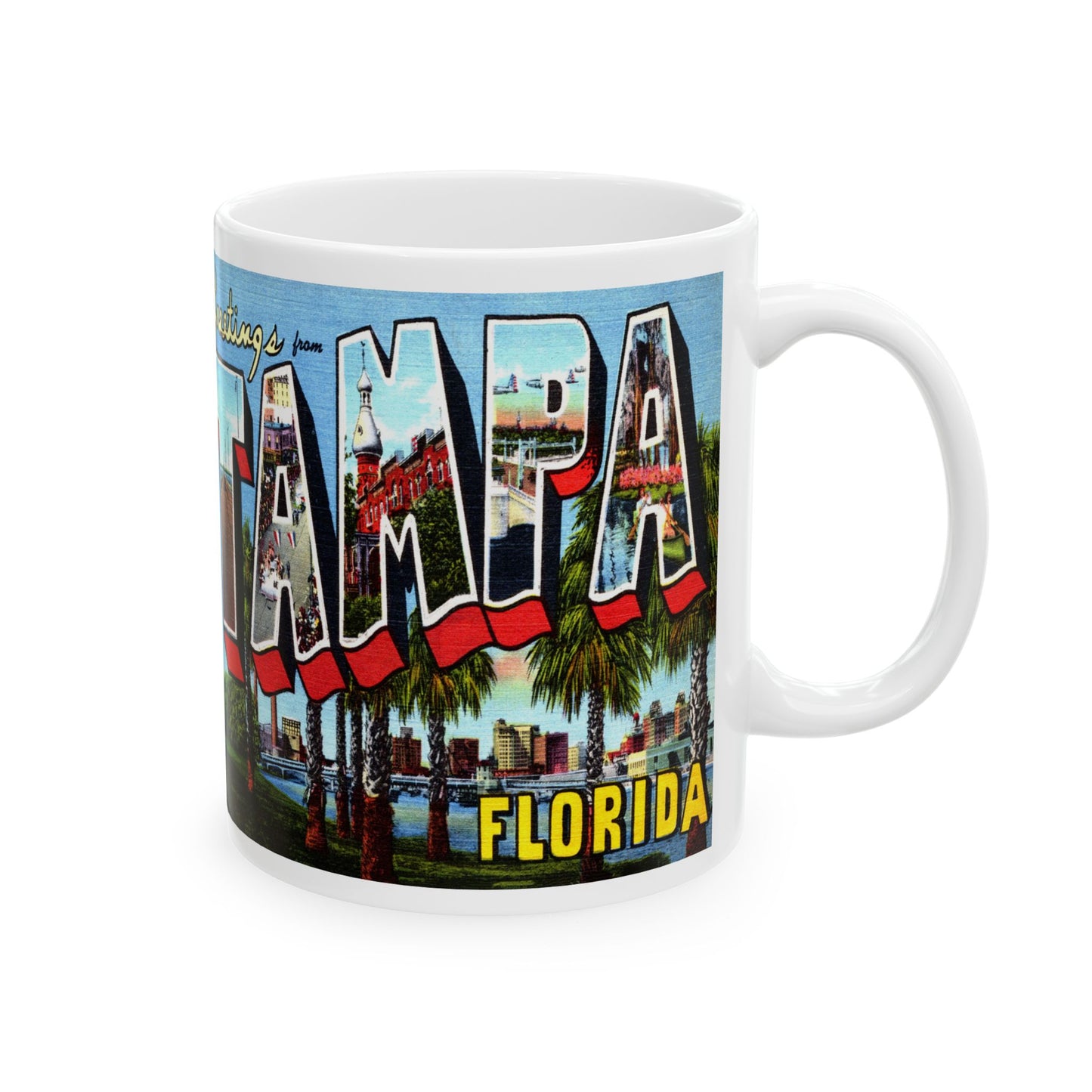 Memebly Scenic Vintage Greetings from Tampa FL Coffee Mug