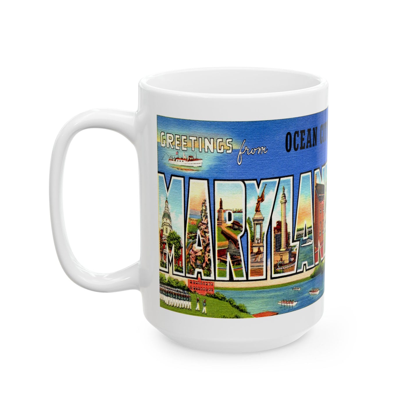 Memebly Vintage Greetings from Ocean City MD Maryland Coffee Mug