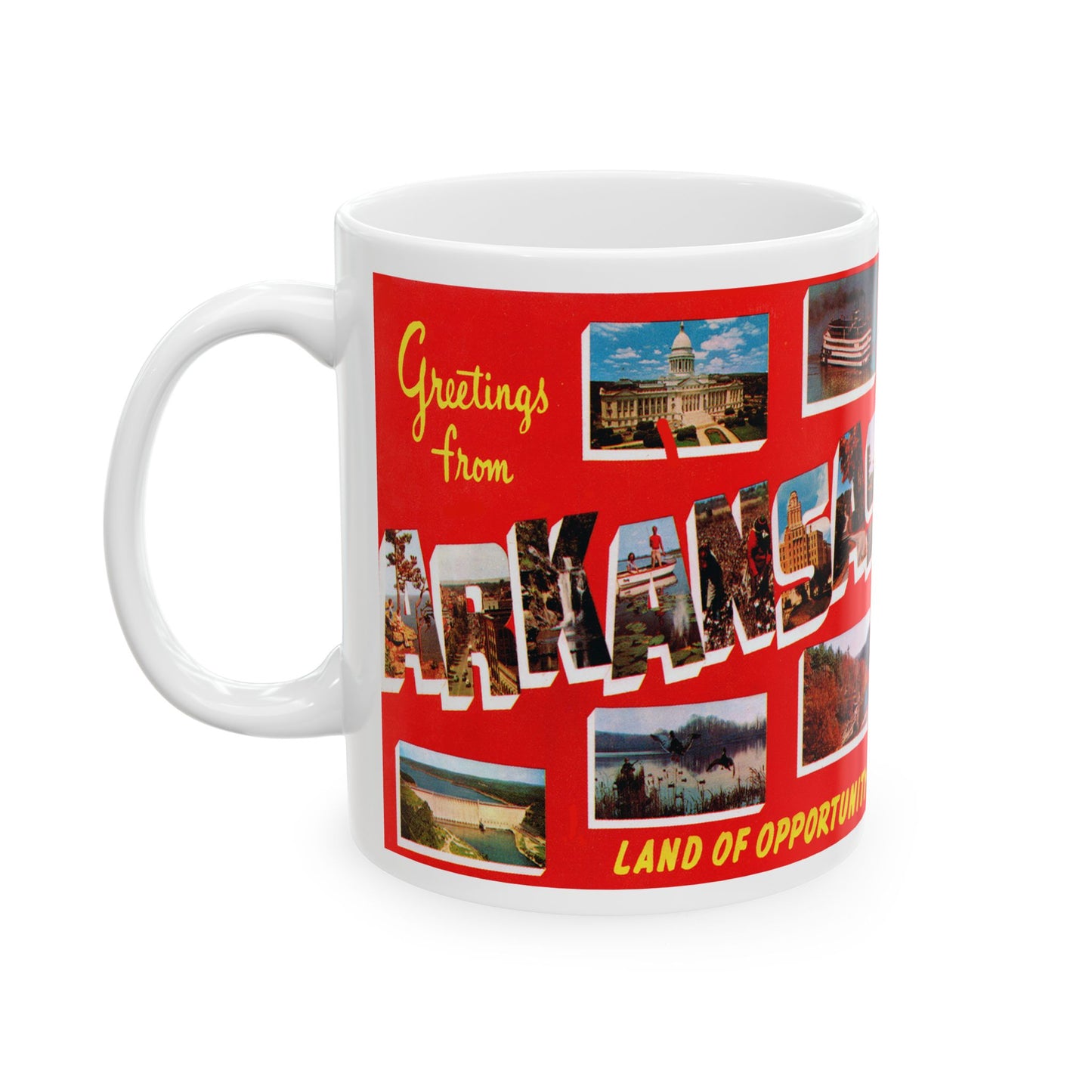 Memebly Vintage 1950s Greetings from AR Arkansas Coffee Mug