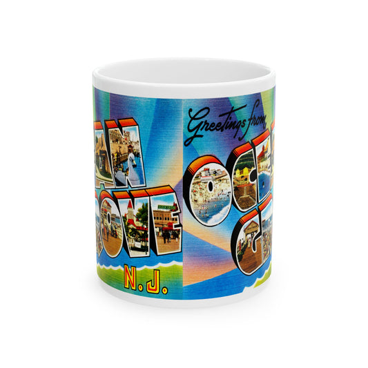 Memebly Retro Greetings from Ocean Grove NJ New Jersey Coffee Mug