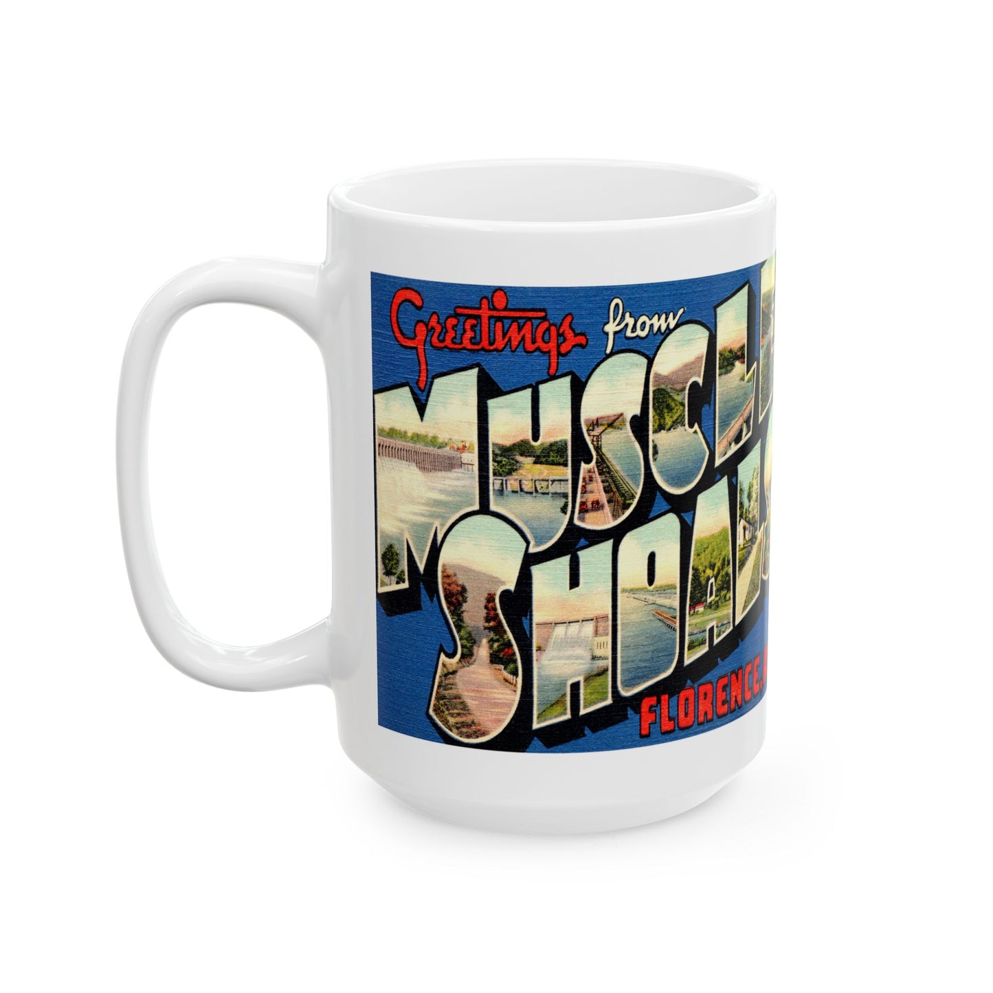 Memebly Retro Greetings from Muscle Shoals AL Coffee Mug