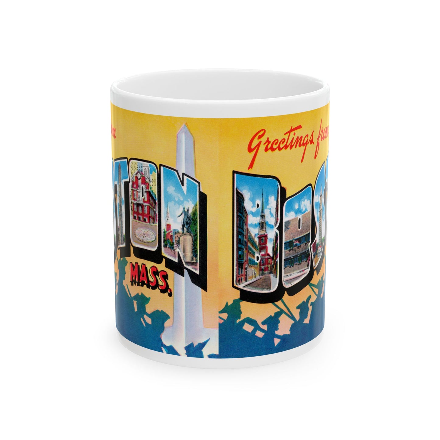 Memebly Retro 1950s Greetings from Boston MA Massachusetts Coffee Mug