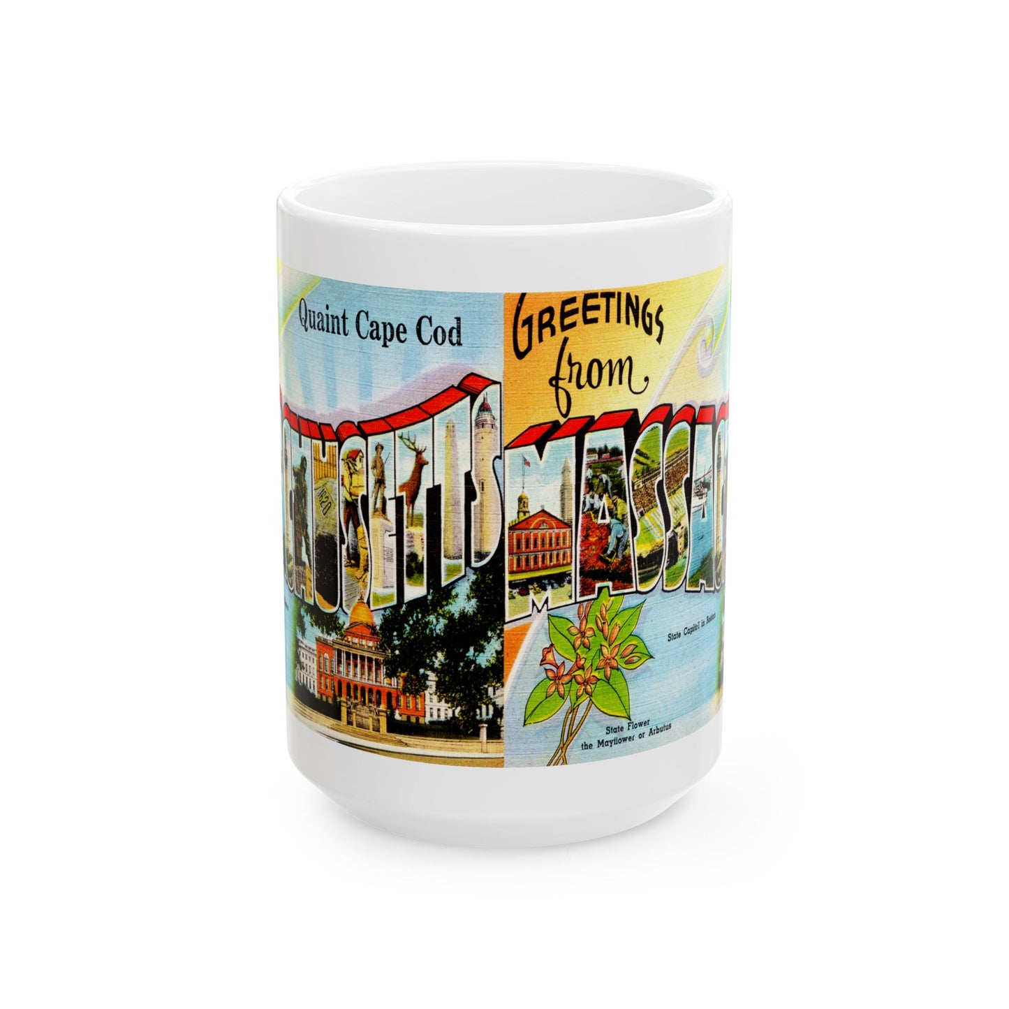 Memebly Vintage Greetings from Quaint Cape Cod MA Massachusetts Coffee Mug