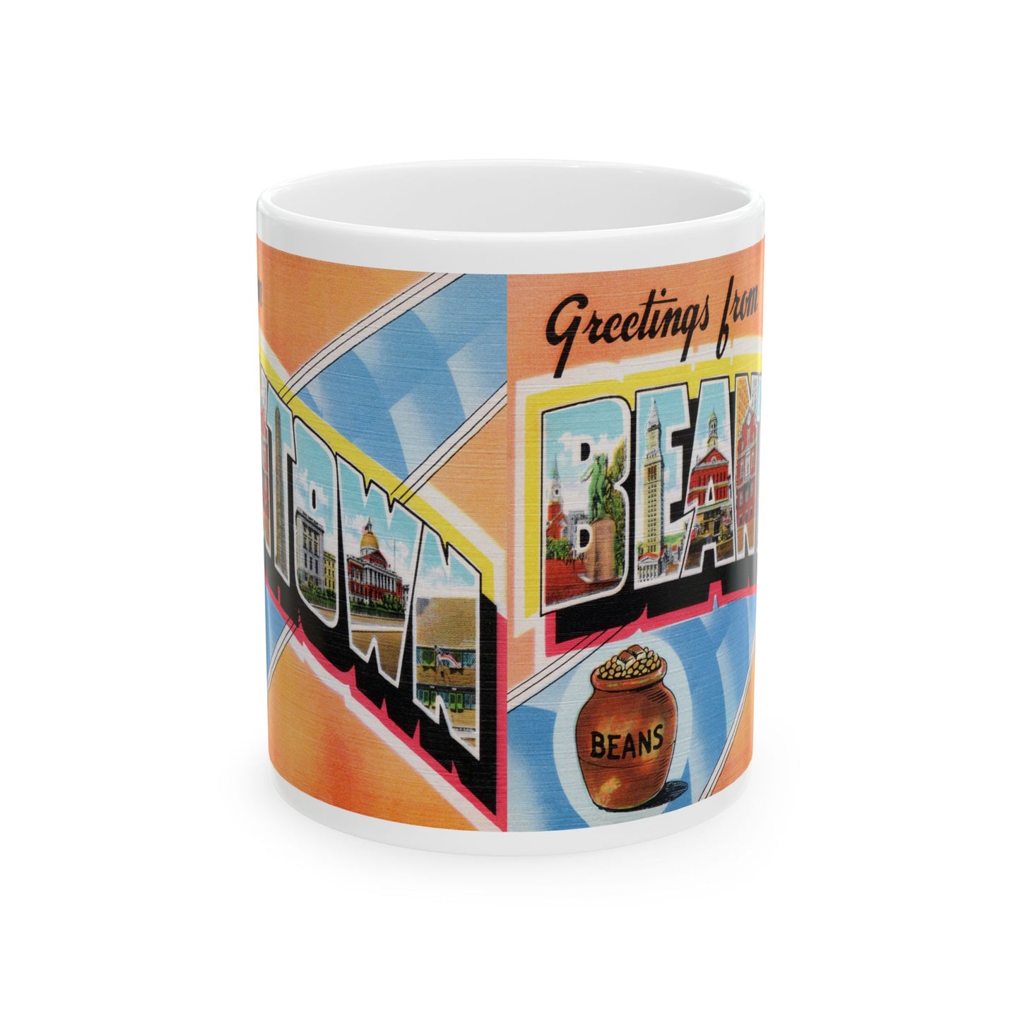 Memebly Vintage Greetings from Beantown Boston MA Massachusetts Coffee Mug