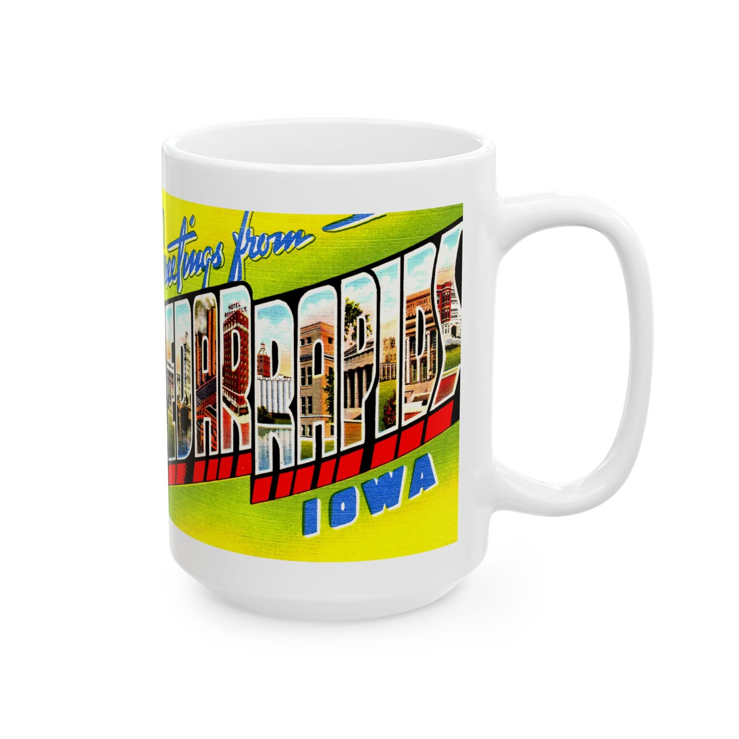 Memebly Vintage Greetings from Cedar Rapids IA Coffee Mug