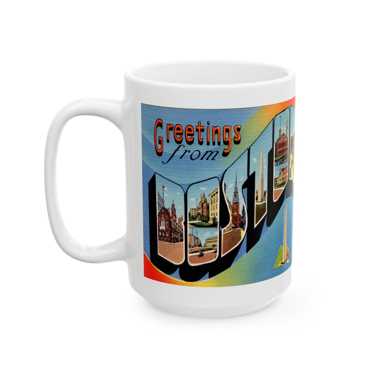 Memebly Scenic Vintage Greetings from Boston MA Massachusetts Coffee Mug