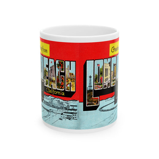 Memebly Retro Greetings from Long Beach CA California Coffee Mug