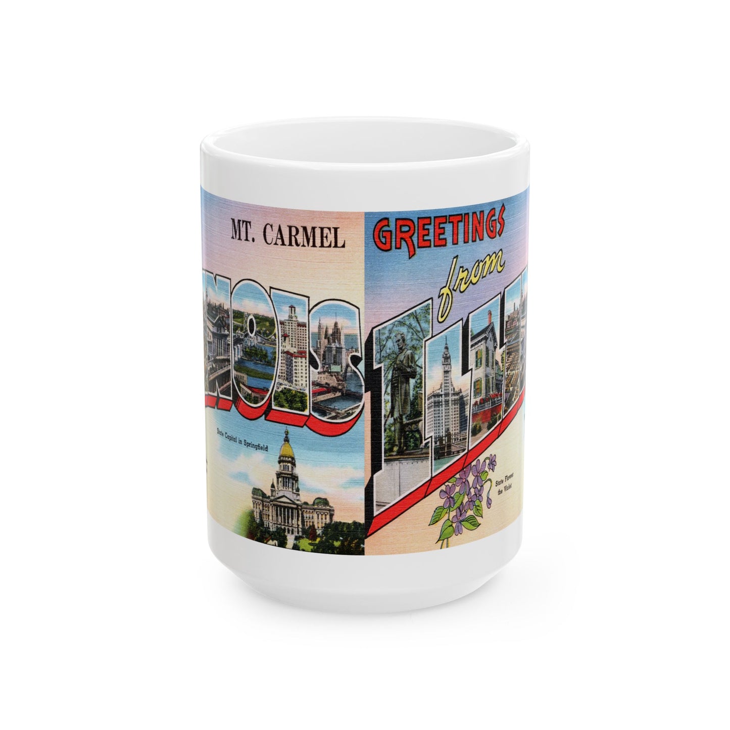 Memebly Vintage Greetings from Mount Carmel IL Coffee Mug