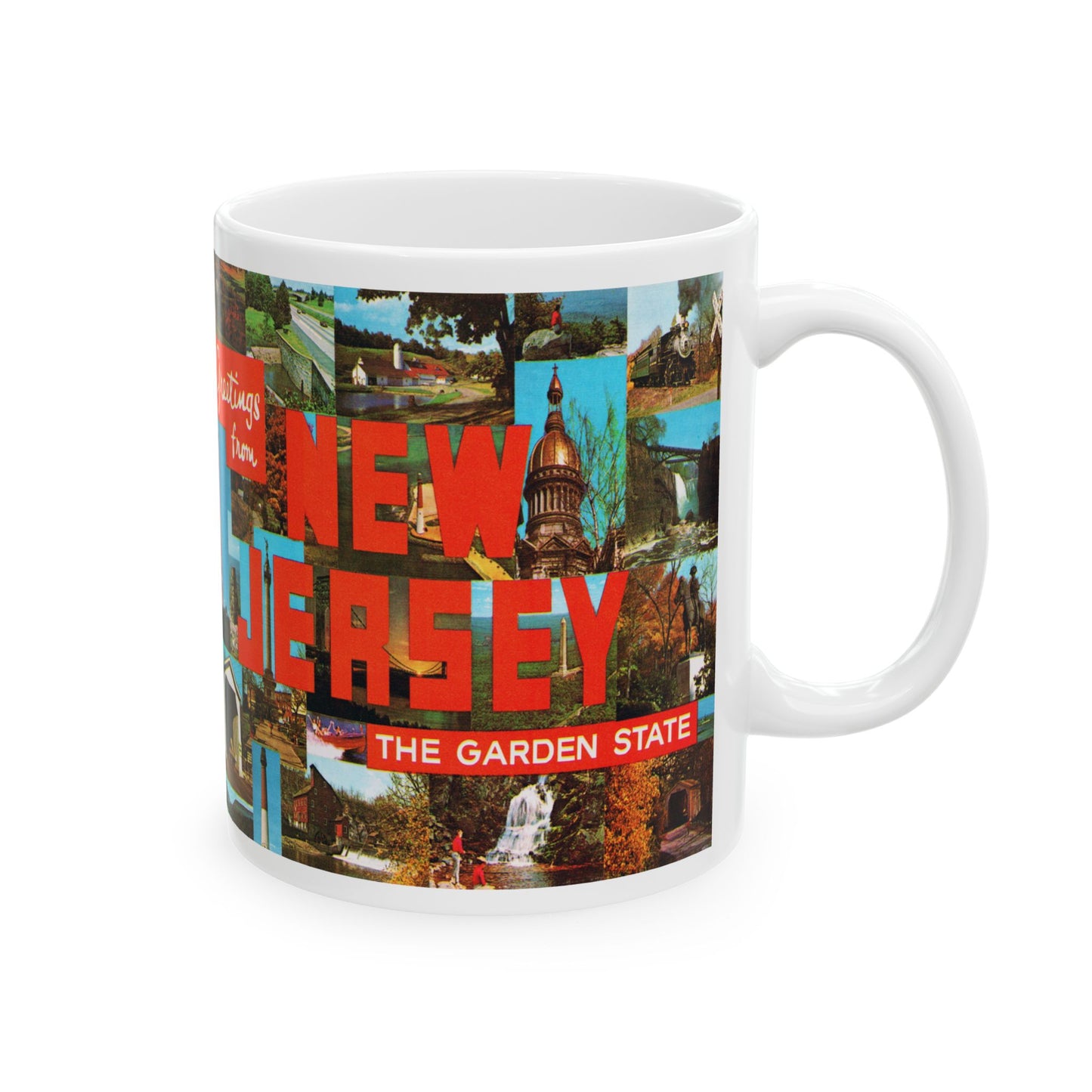 Memebly Vintage 1950s Greetings from New Jersey NJ Coffee Mug