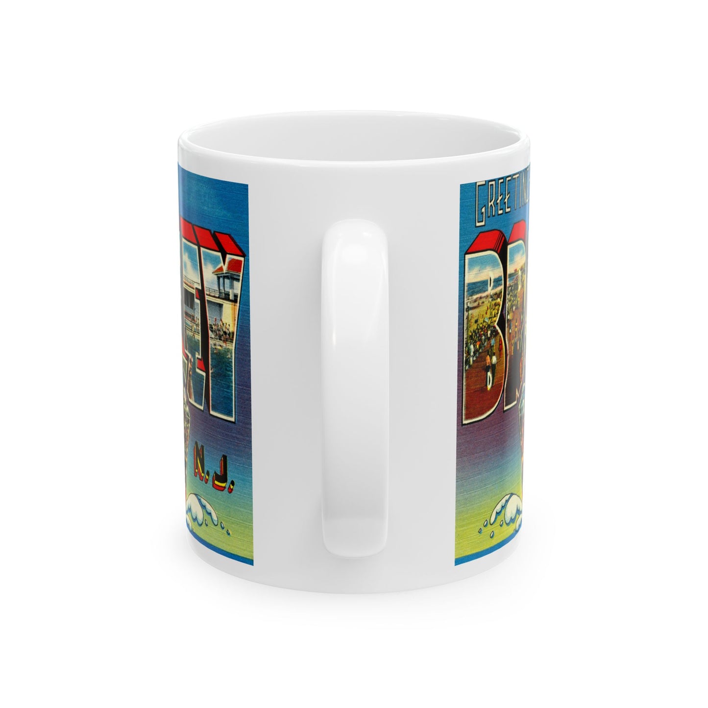 Memebly Vintage Greetings from Bradley Beach NJ New Jersey Coffee Mug