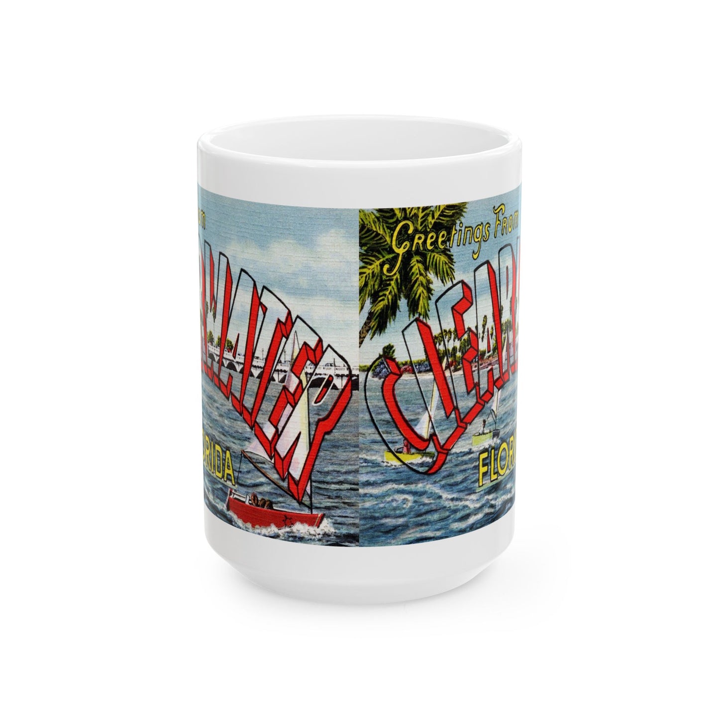 Memebly Retro Greetings from Clearwater FL Florida Coffee Mug