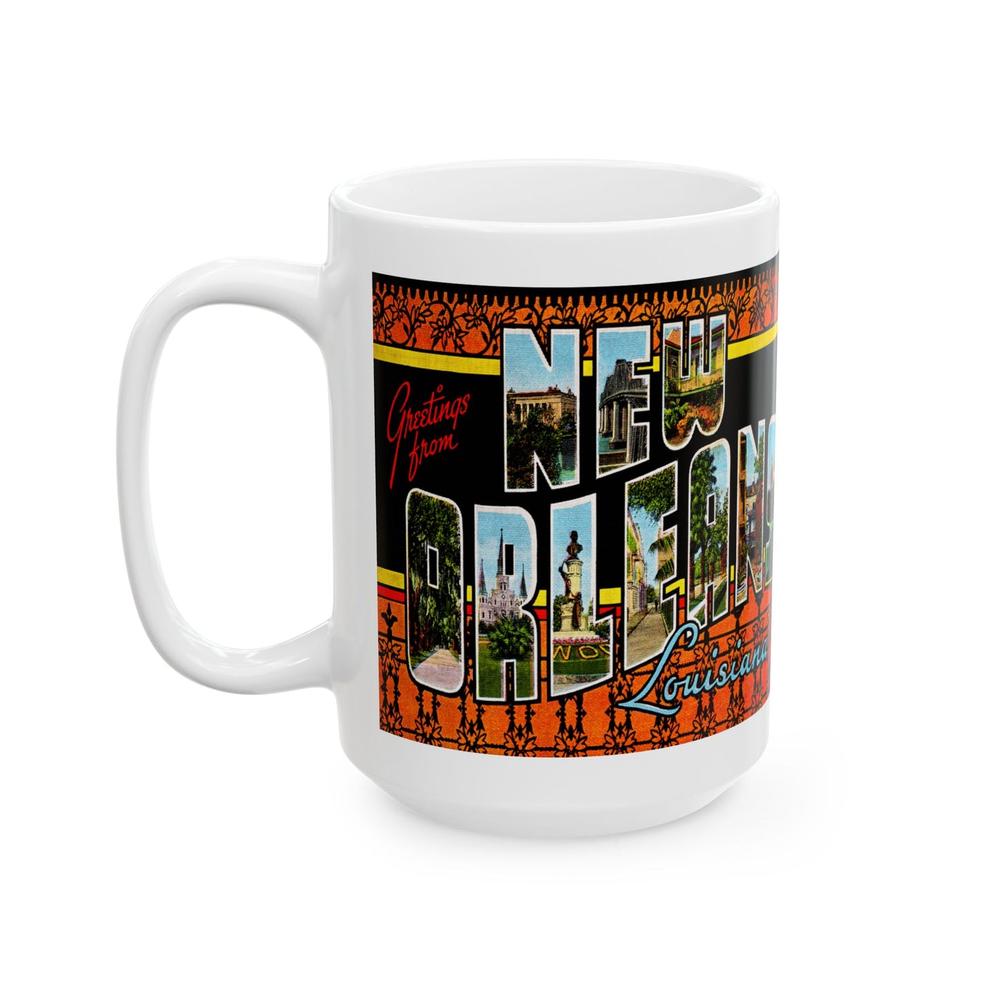 Memebly Retro Greetings from New Orleans LA Louisiana Coffee Mug