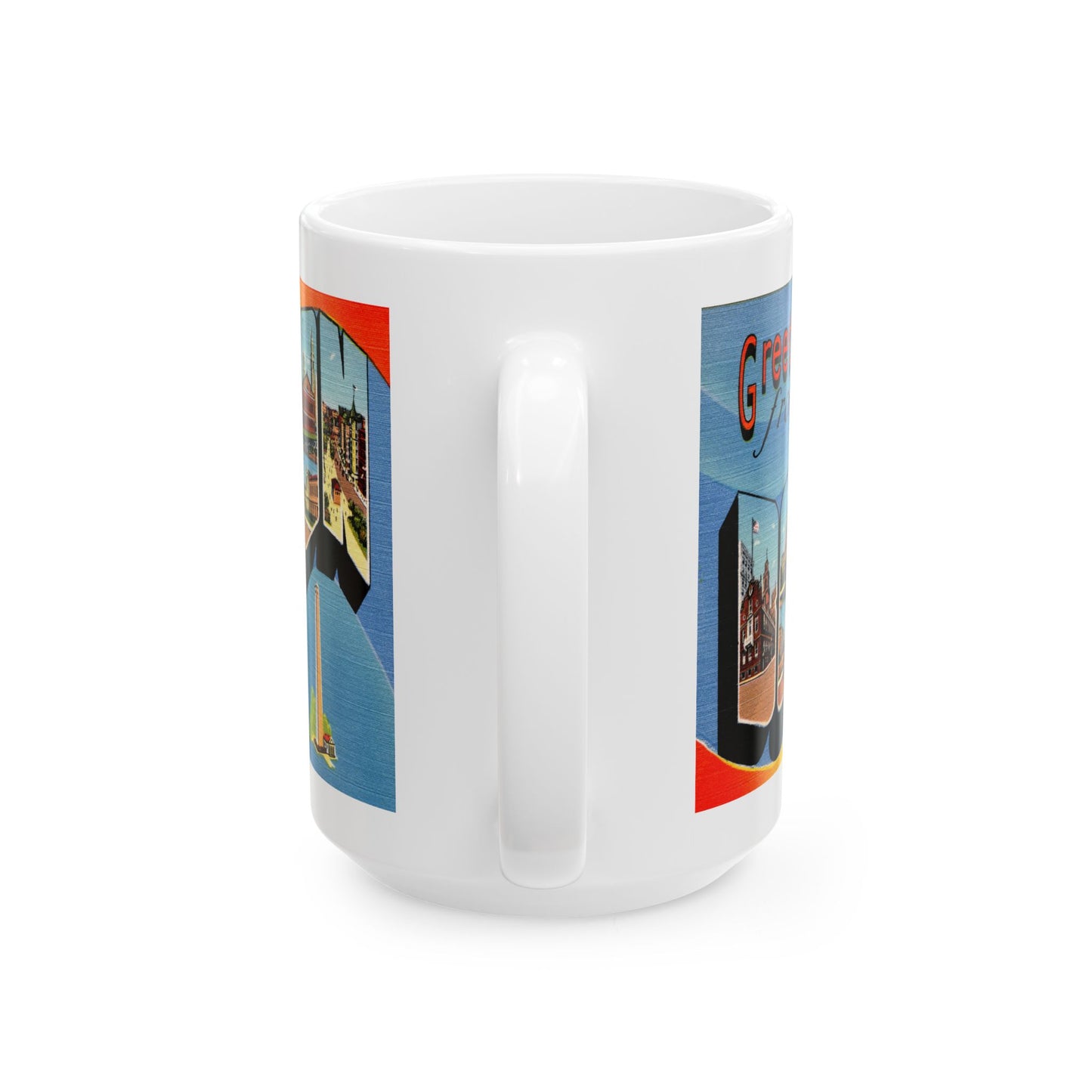 Memebly Scenic Vintage Greetings from Boston MA Massachusetts Coffee Mug