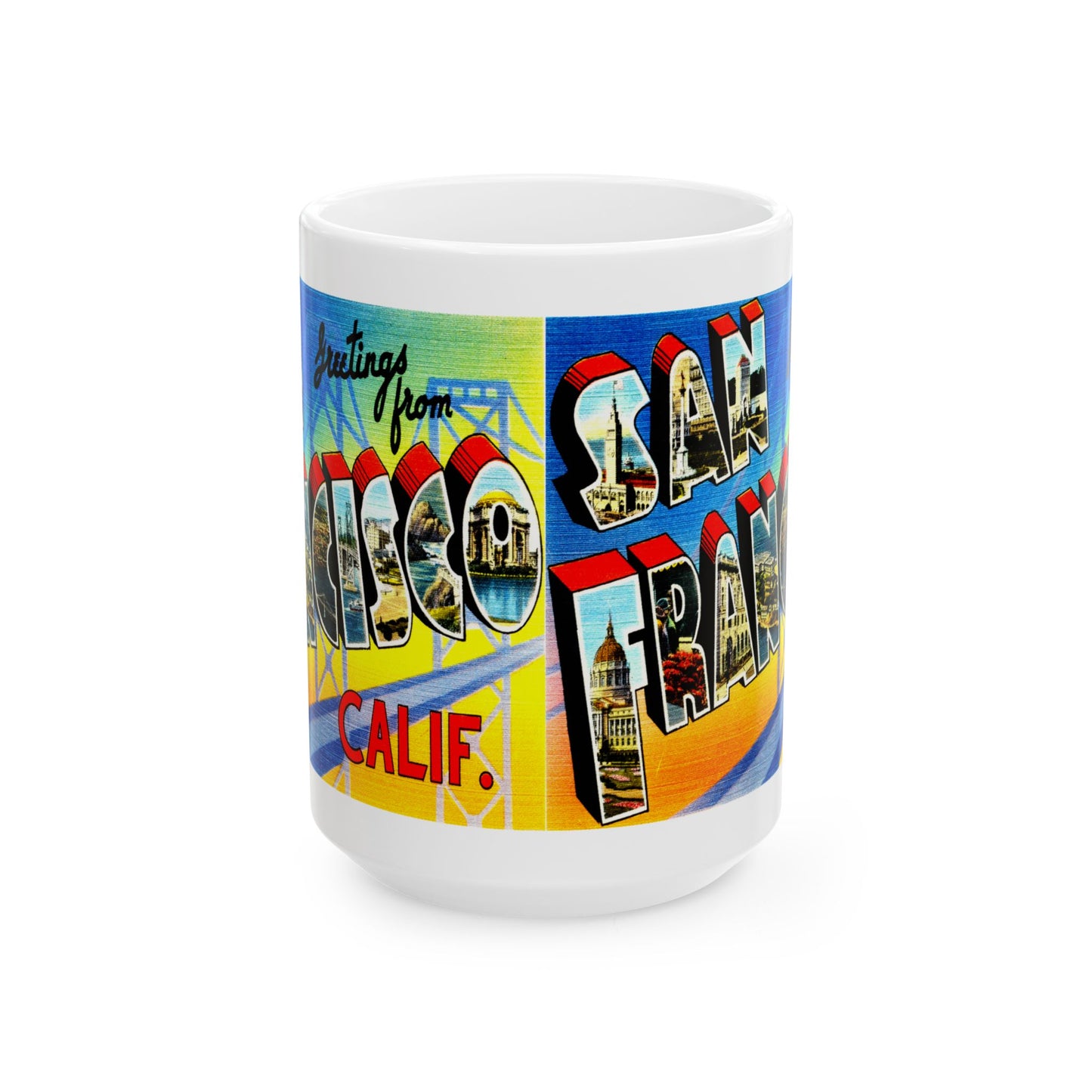 Memebly Retro Greetings from San Francisco CA California Coffee Mug