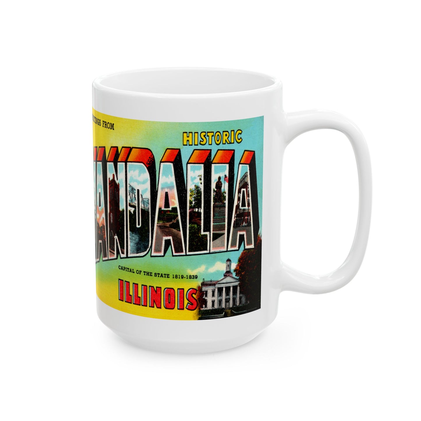 Memebly Vintage Greetings from Vandalia IL Coffee Mug