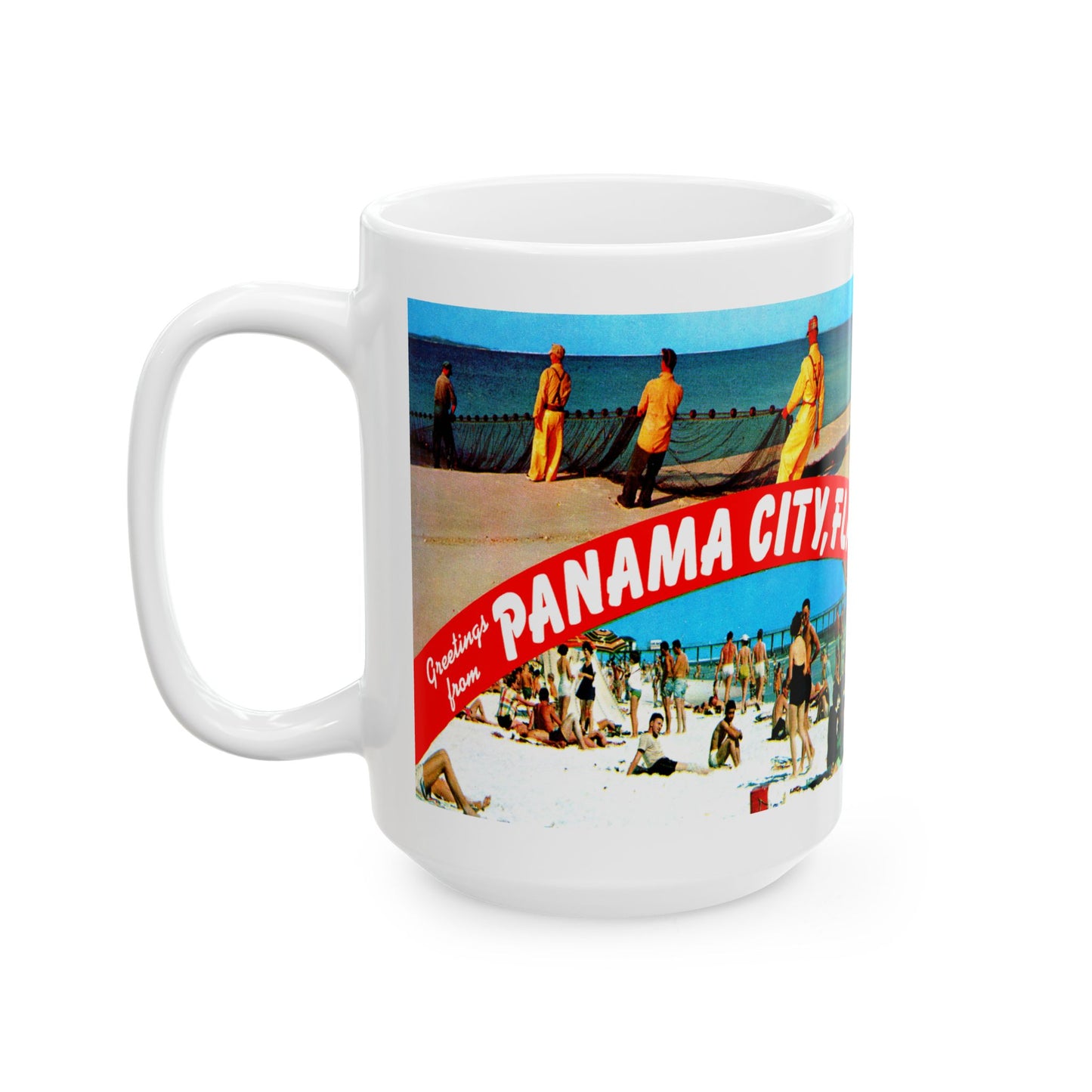 Memebly Retro 1950s Greetings from Panama City FL Florida Coffee Mug