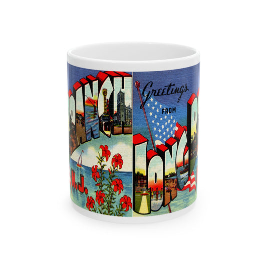 Memebly Vintage Greetings from Long Branch NJ New Jersey Coffee Mug