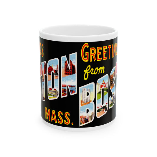 Memebly Vintage 1930s Greetings from Boston MA Massachusetts Coffee Mug