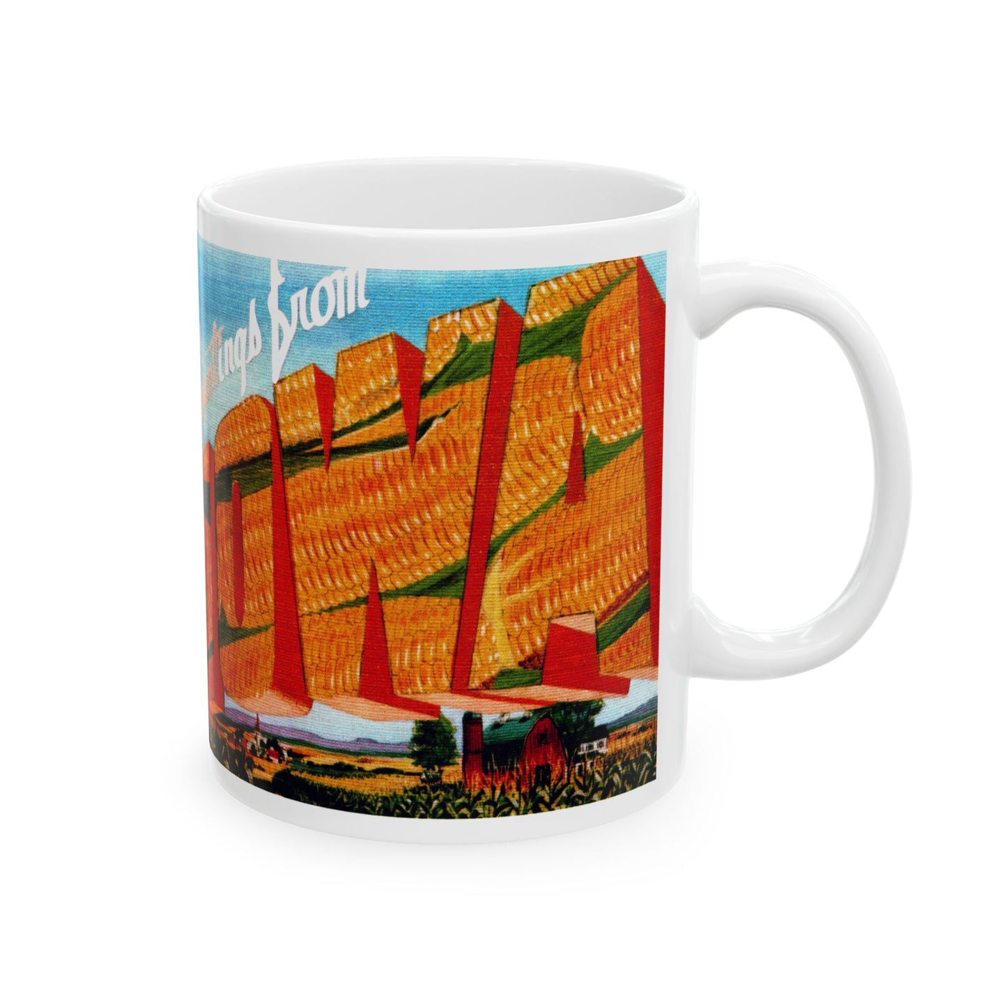 Memebly Retro Greetings from Iowa IA Coffee Mug