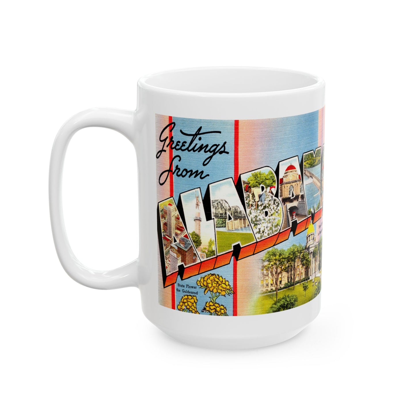 Memebly Flowerful Vintage Greetings from AL Alabama Coffee Mug