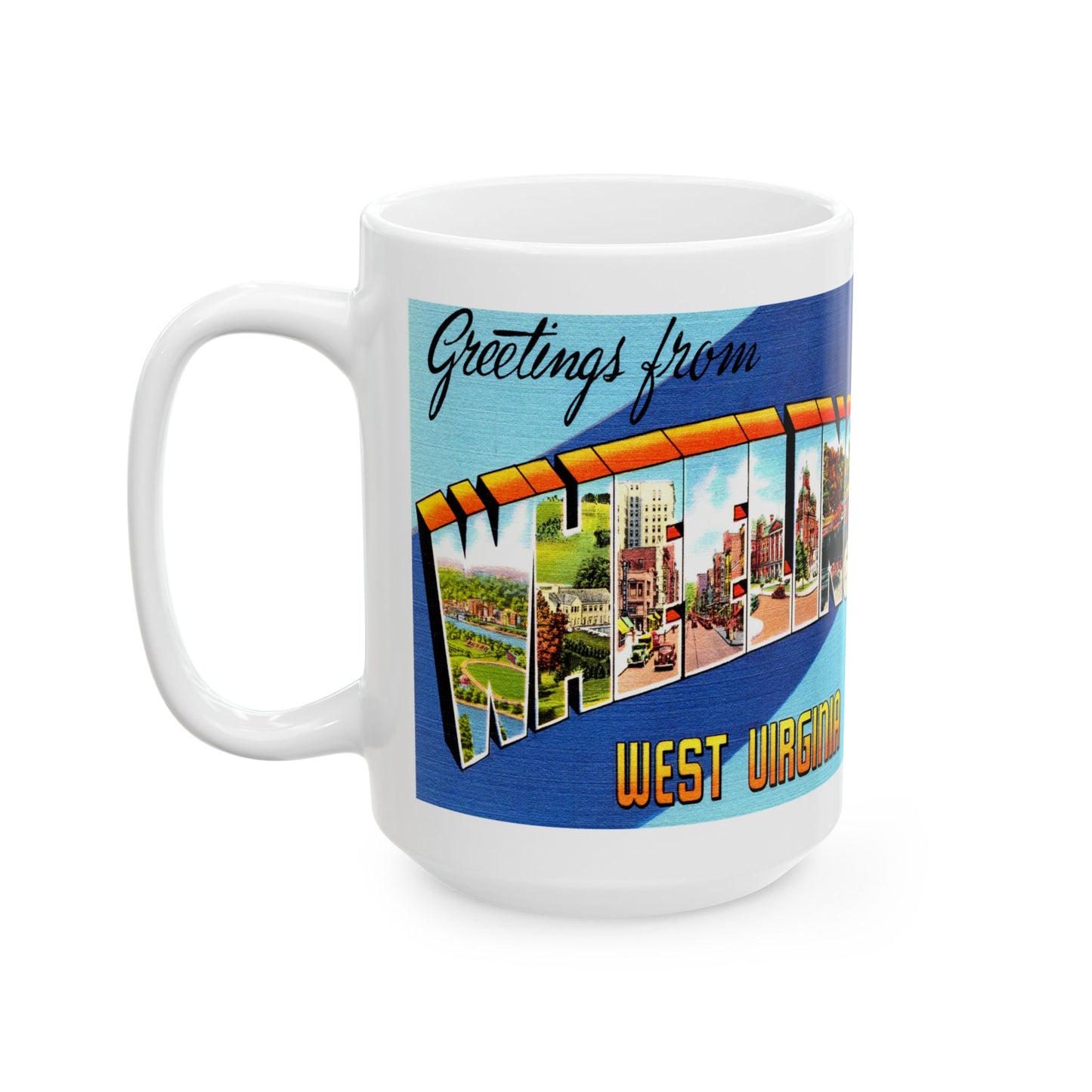 Memebly Retro Vintage Greetings from Wheeling WV West Virginia Coffee Mug