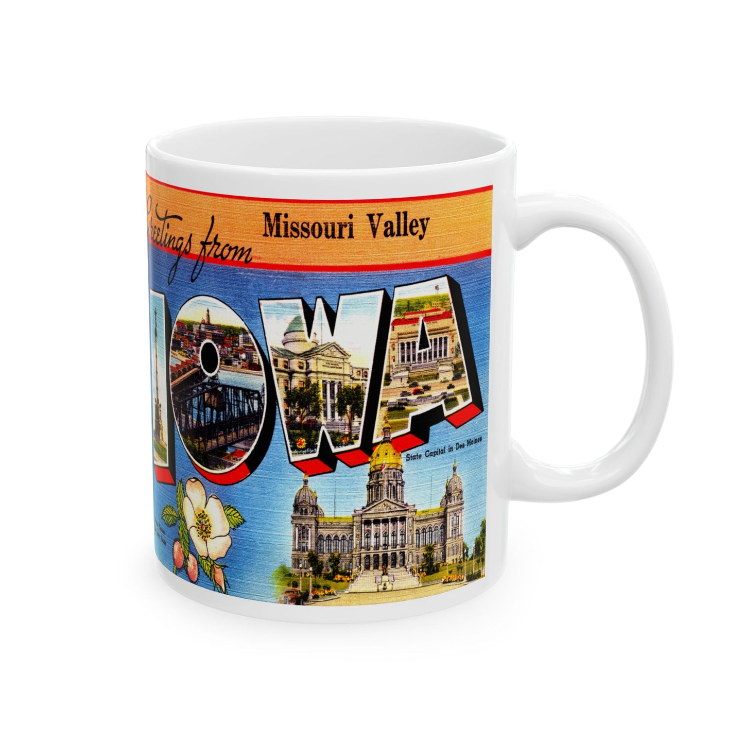 Memebly Vintage Greetings from Missouri Valley IA Coffee Mug