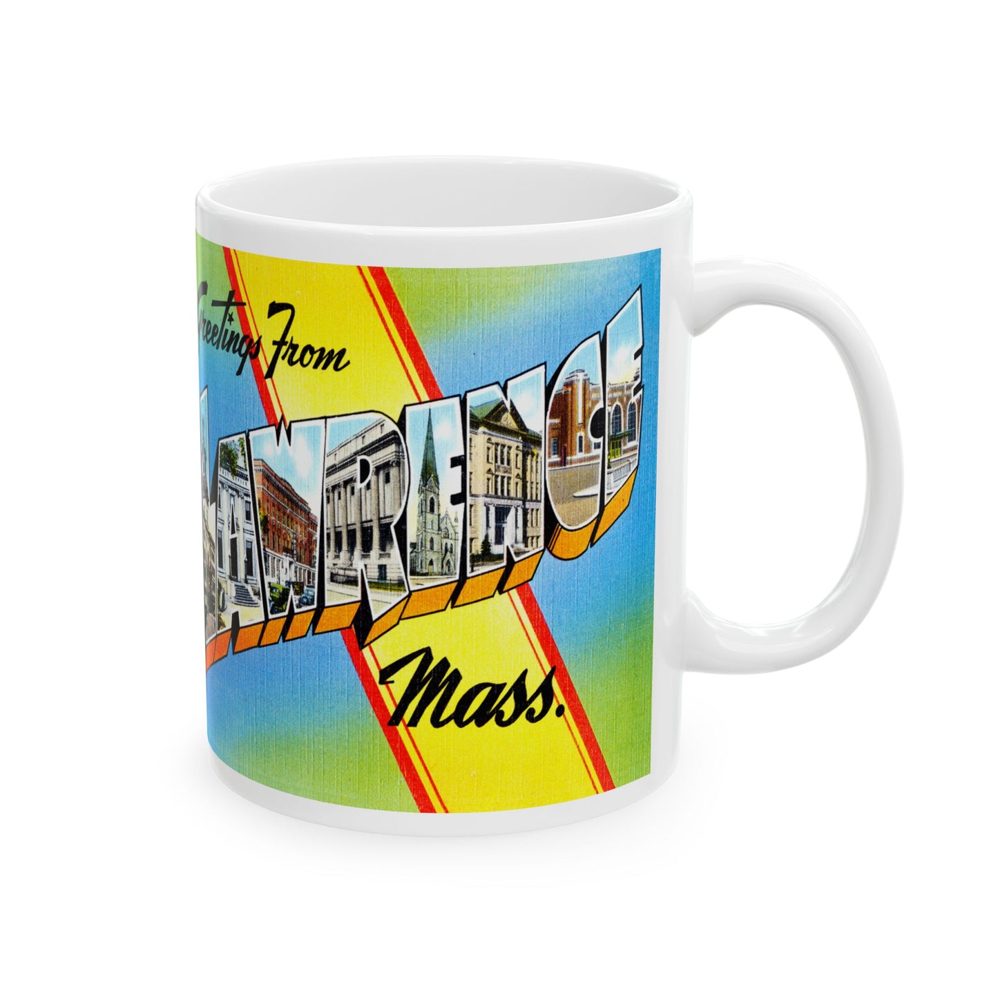 Memebly Retro Greetings from Lawrence MA Massachusetts Coffee Mug