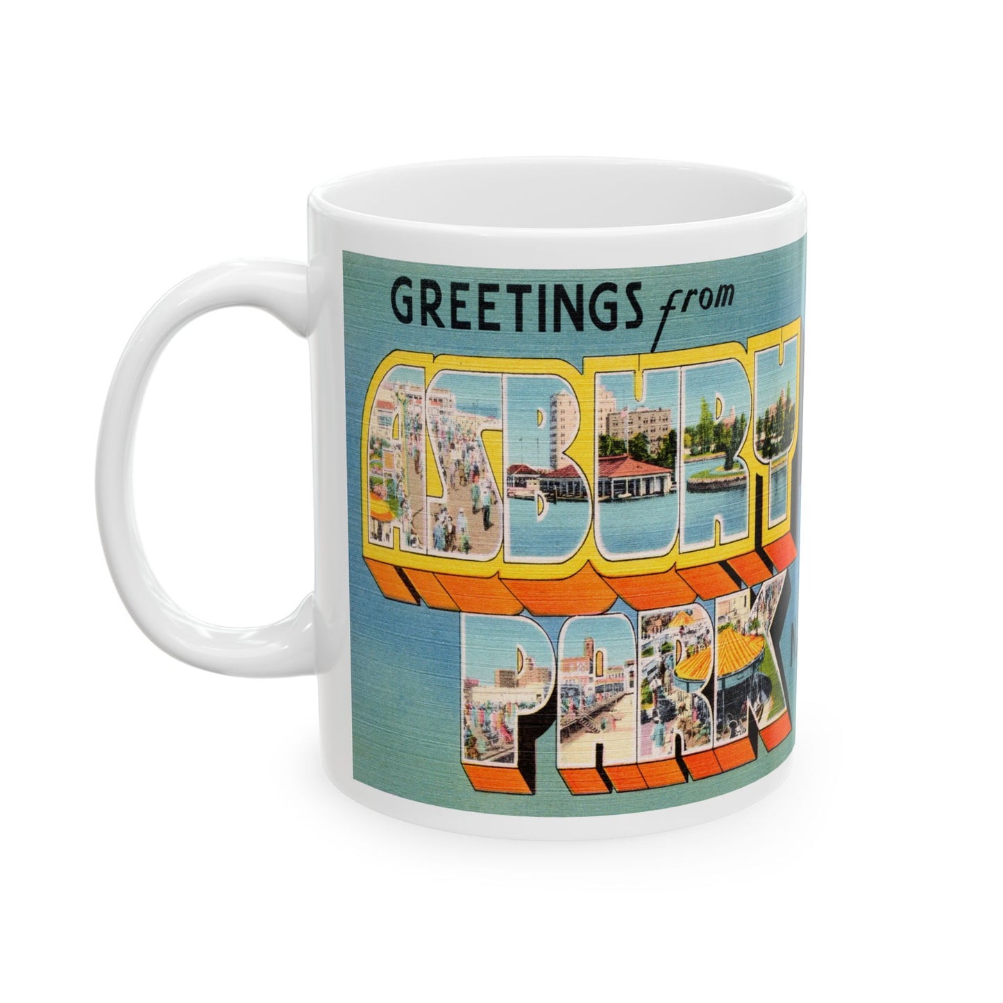 Memebly Vintage Retro Greetings from Asbury Park NJ New Jersey Coffee Mug