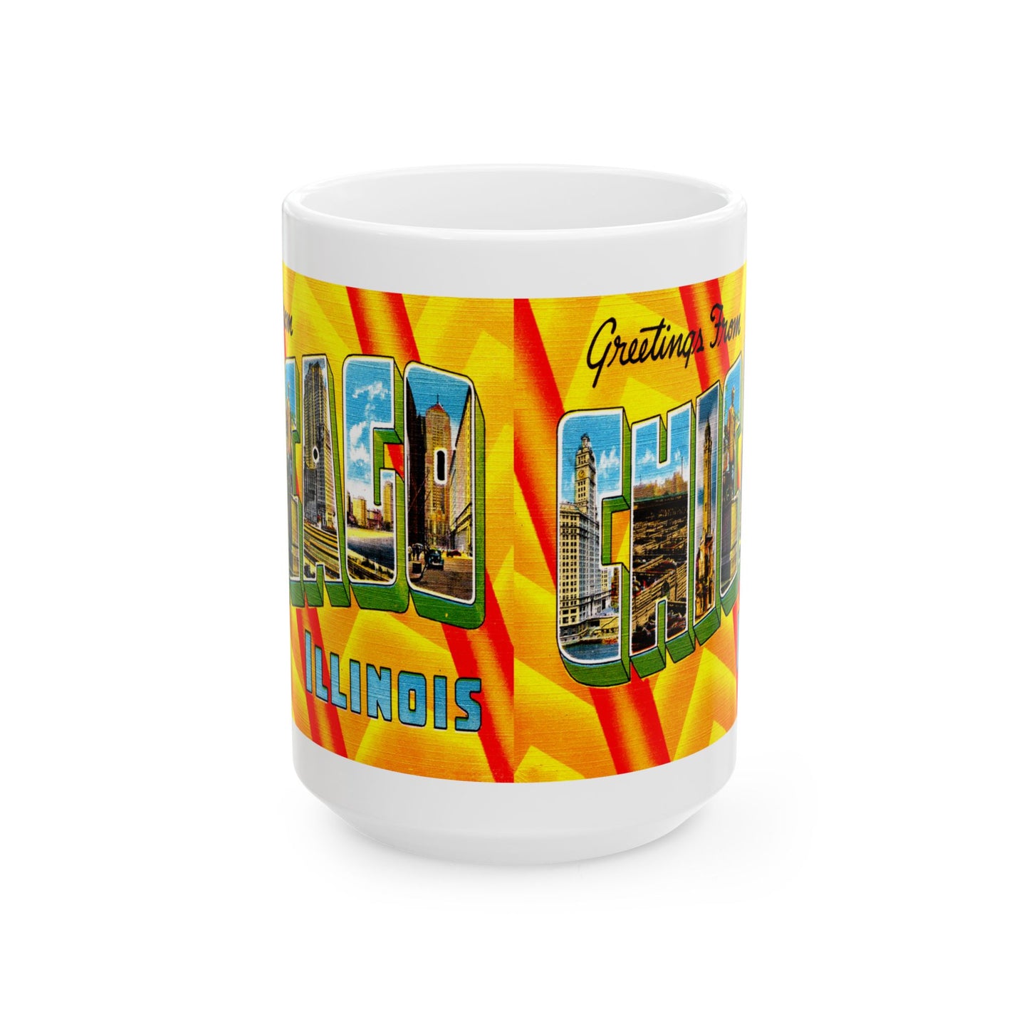 Memebly Retro Greetings from Chicago IL Coffee Mug