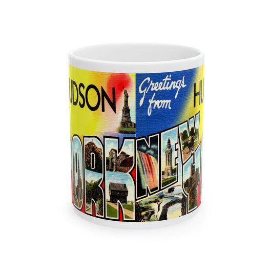 Memebly Vintage Greetings from Hudson NY New York Coffee Mug