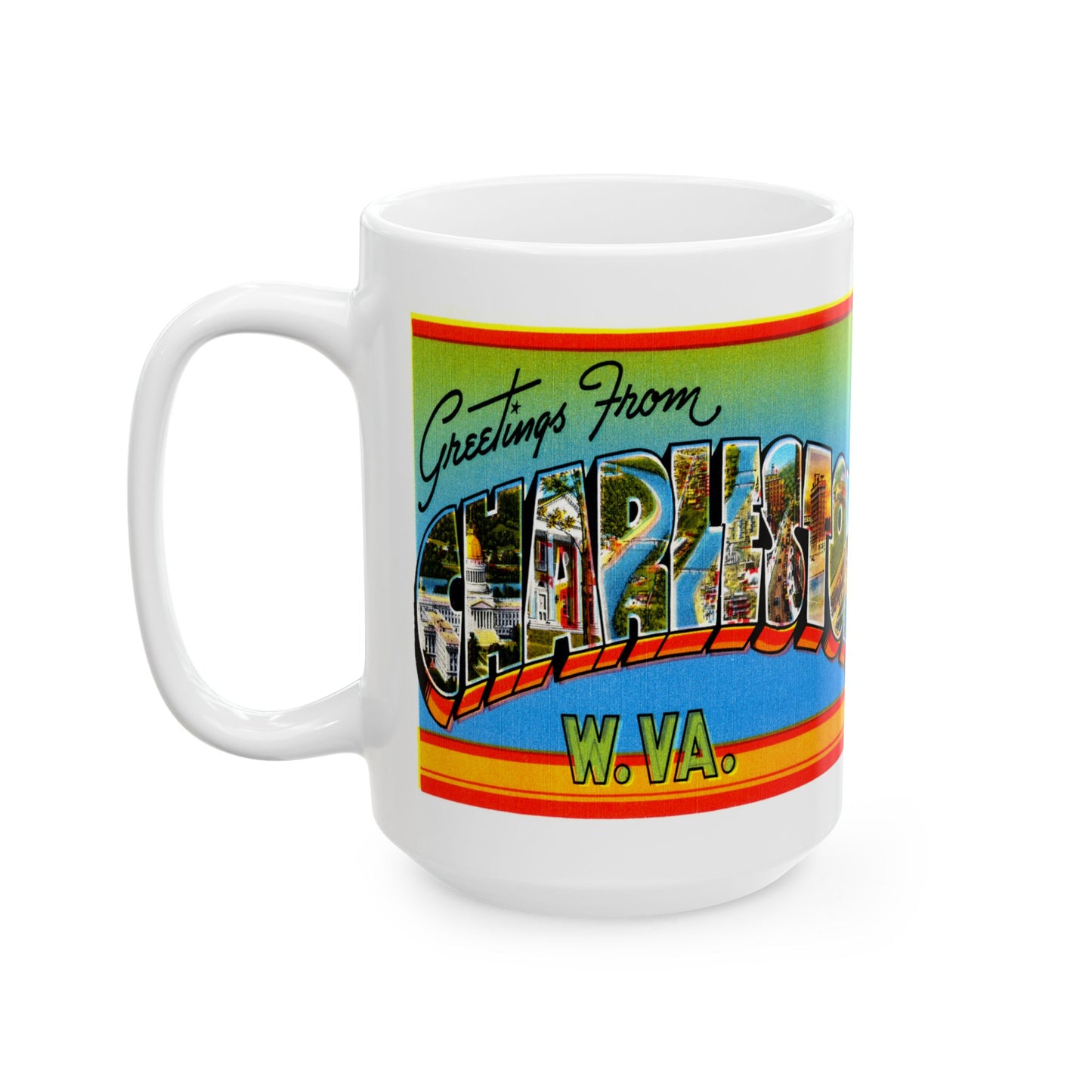 Memebly Vintage Greetings from Charleston WV West Virginia Coffee Mug