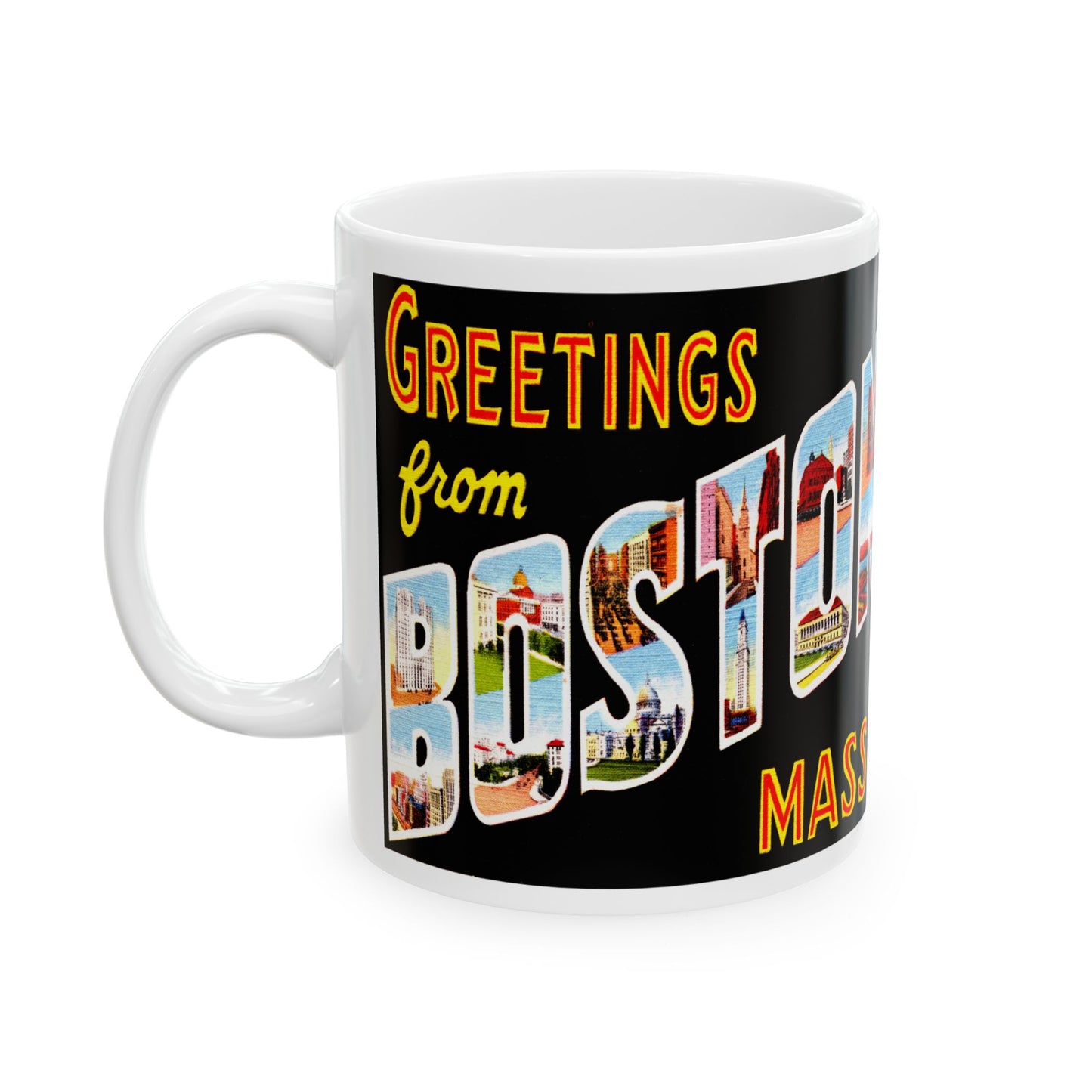 Memebly Vintage 1930s Greetings from Boston MA Massachusetts Coffee Mug