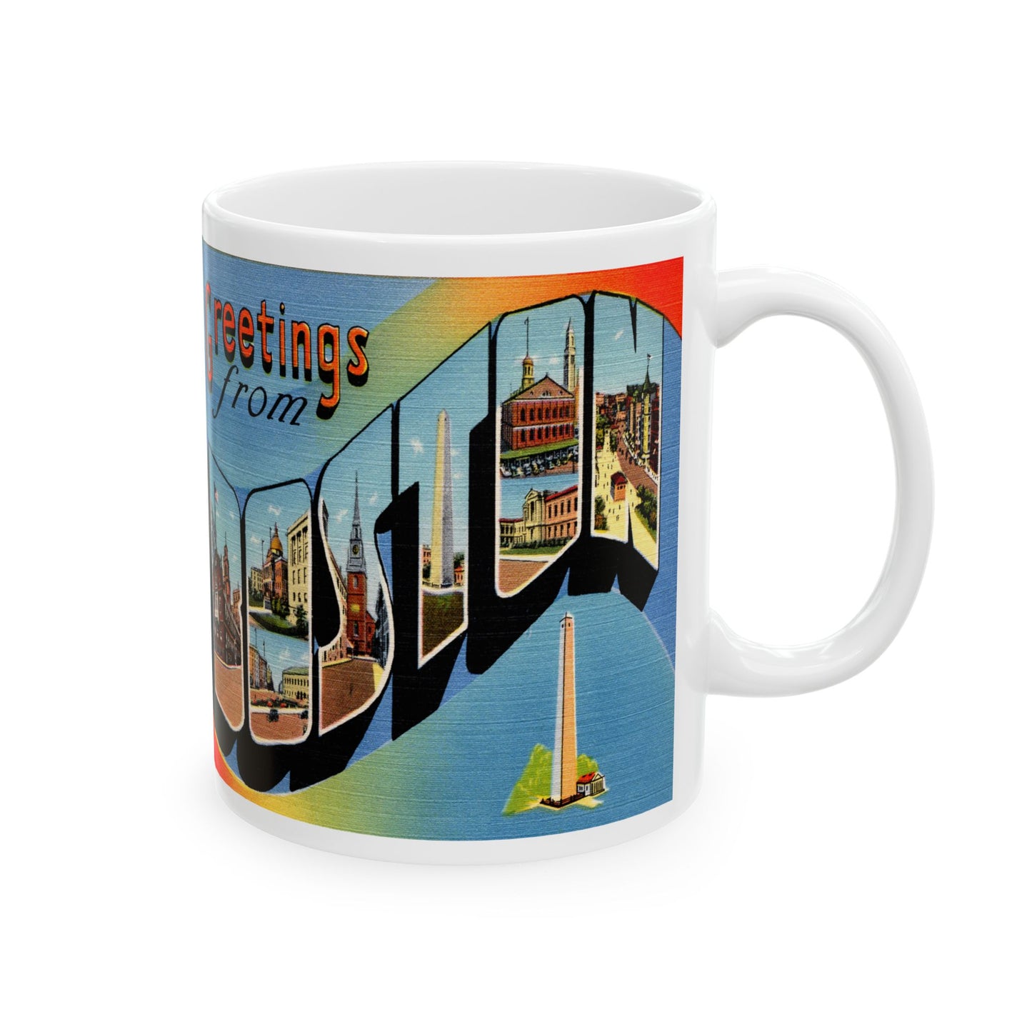 Memebly Scenic Vintage Greetings from Boston MA Massachusetts Coffee Mug