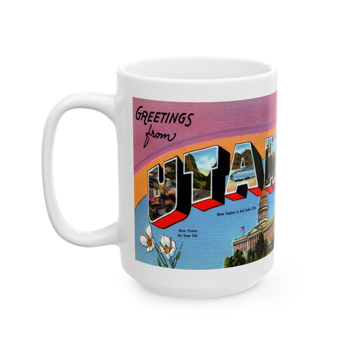 Memebly Vintage Deco Greetings from Utah UT Coffee Mug