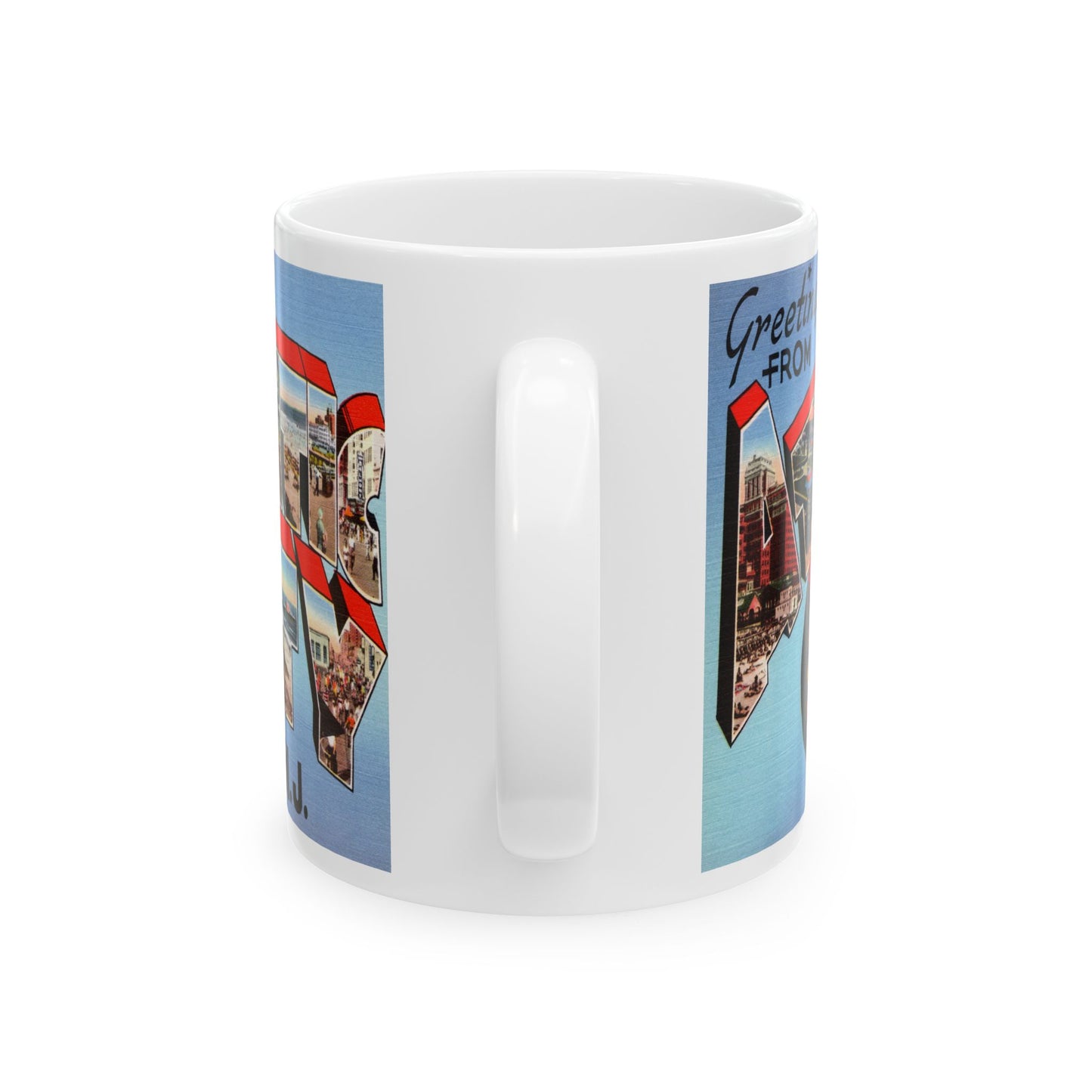 Memebly Scenic Retro Greetings from Atlantic City NJ New Jersey Coffee Mug