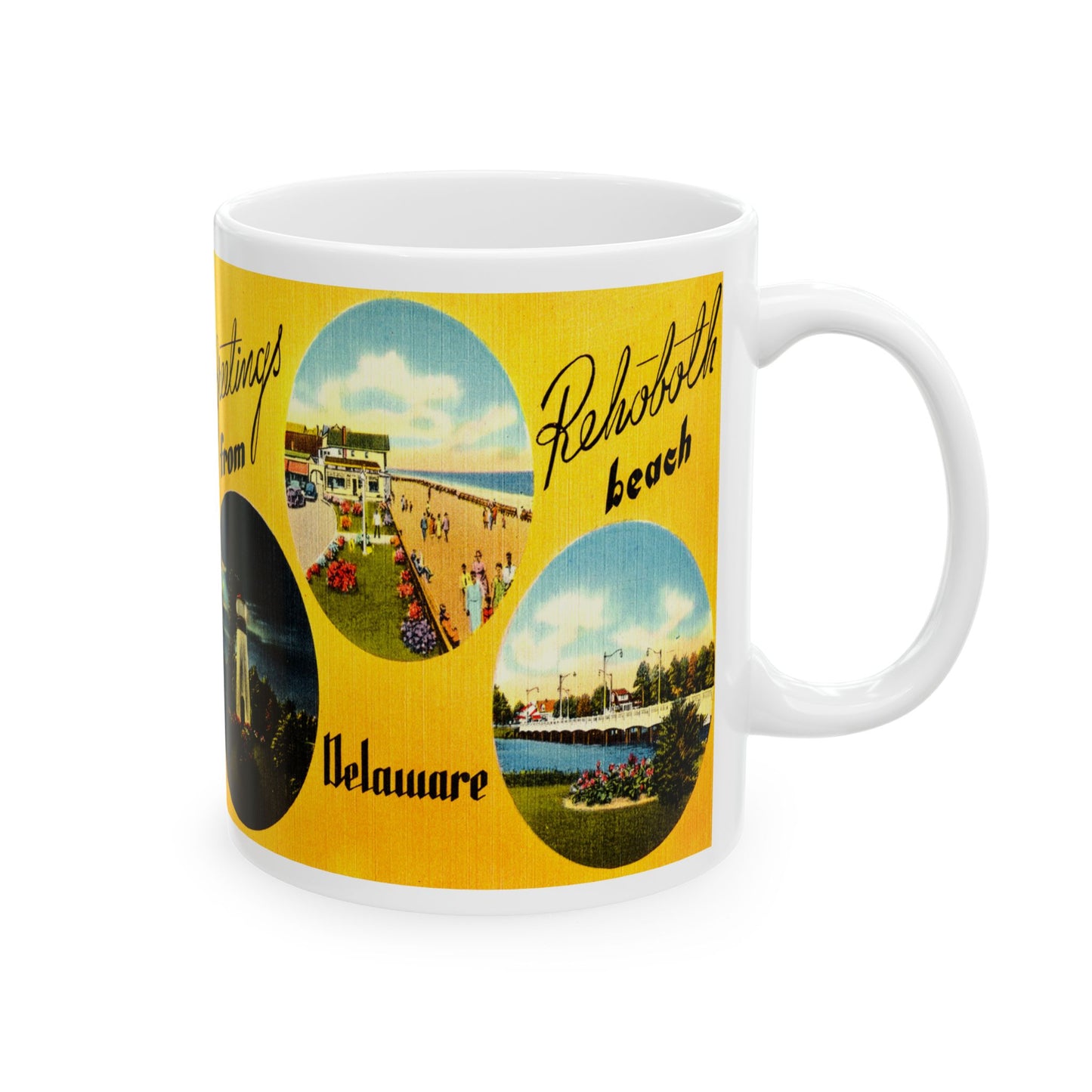 Memebly Scenic Vintage Greetings from Rehoboth Beach DE Delaware Coffee Mug